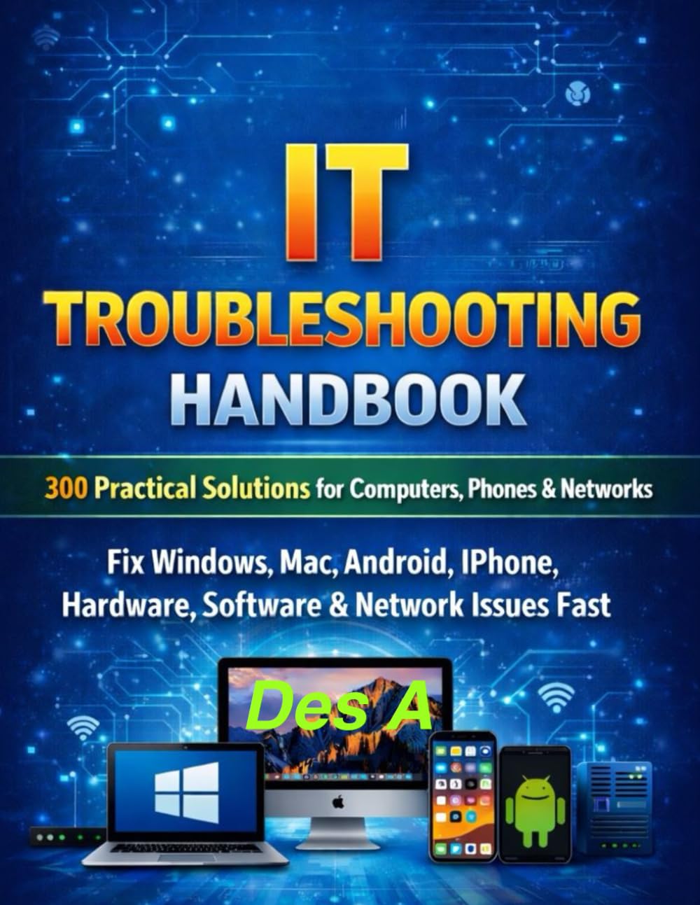 IT Troubleshooting Handbook 300 Practical Solutions for Computers, Phones & Networks: Fix Windows, Mac, Android, iPhone, Hardware, Software & Network Issues Fast      Paperback – January 3, 2026