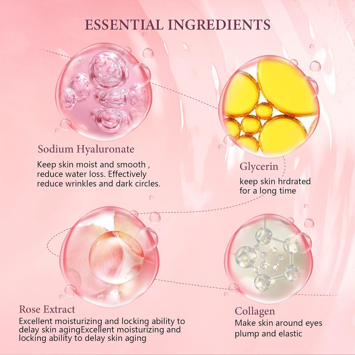 FANMIN Rose Under Eye Patches, Collagen Under Eye Mask For Puffy Eyes & Bags, Dark Circles and Wrinkles, Look Younger and Less Tired, Revitalize and Moisturize Your Skin, 30 Pairs : Beauty & Personal Care