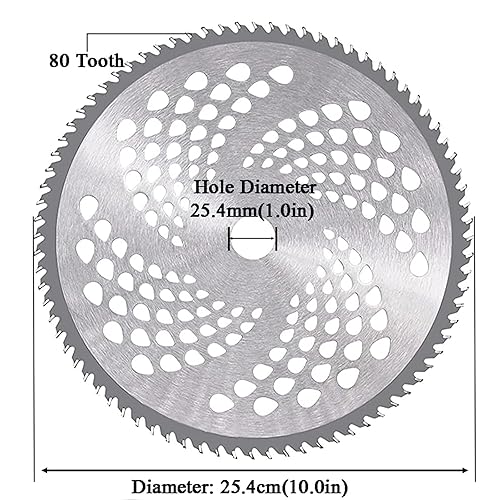 Miniatura 3 de Cuchilla cortadora de cepillo de punta de carburo de 10 pulgadas x 80T y hoja cortadora de cepillo de dientes de motosierra de 9 pulgadas x 20T con