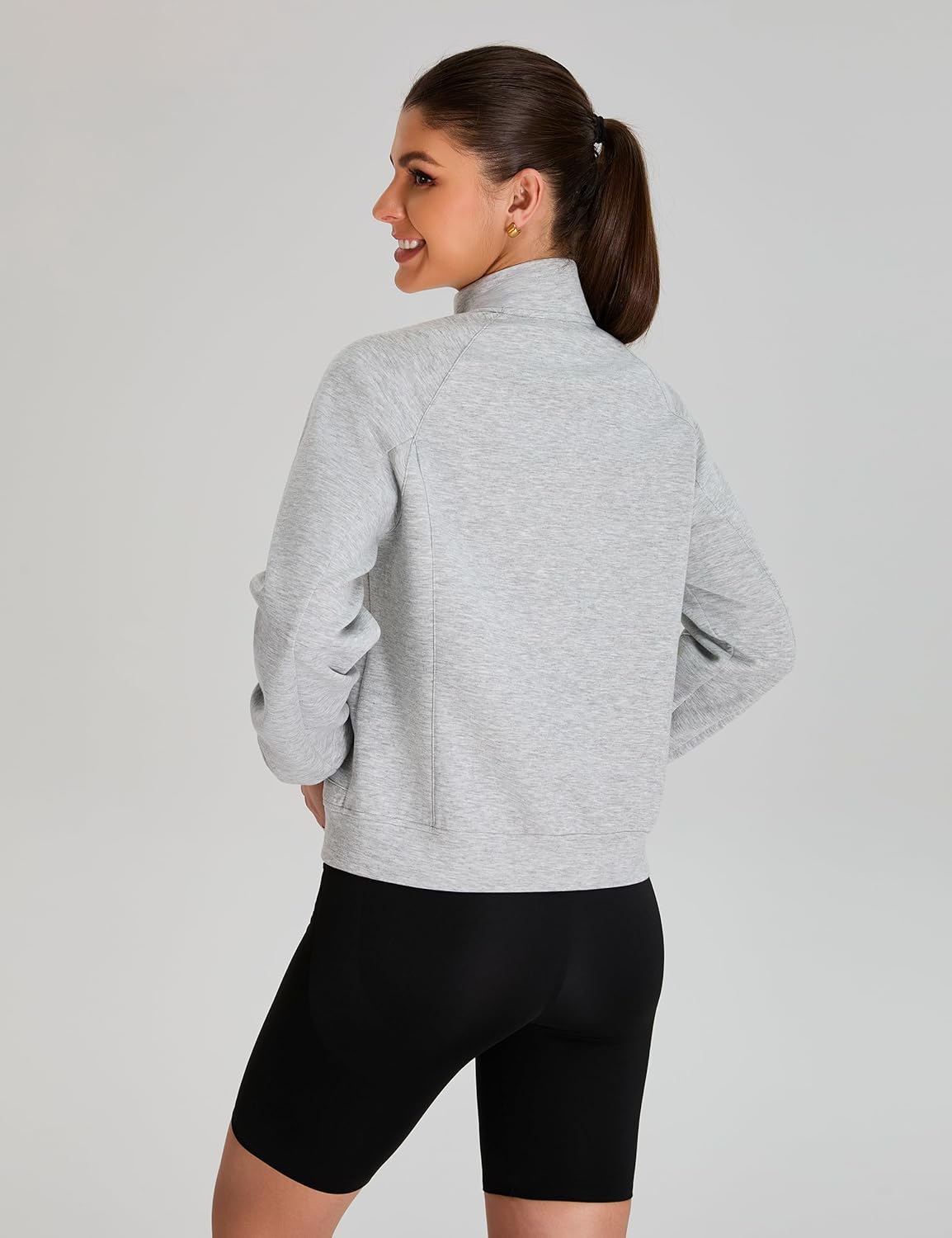 BMJL Womens Sweatshirt Zip Up Hoodie Active Long Sleeve Workout Tops Funnel Neck Athleisure Clothes Fall Jackets Outfits - Image 5