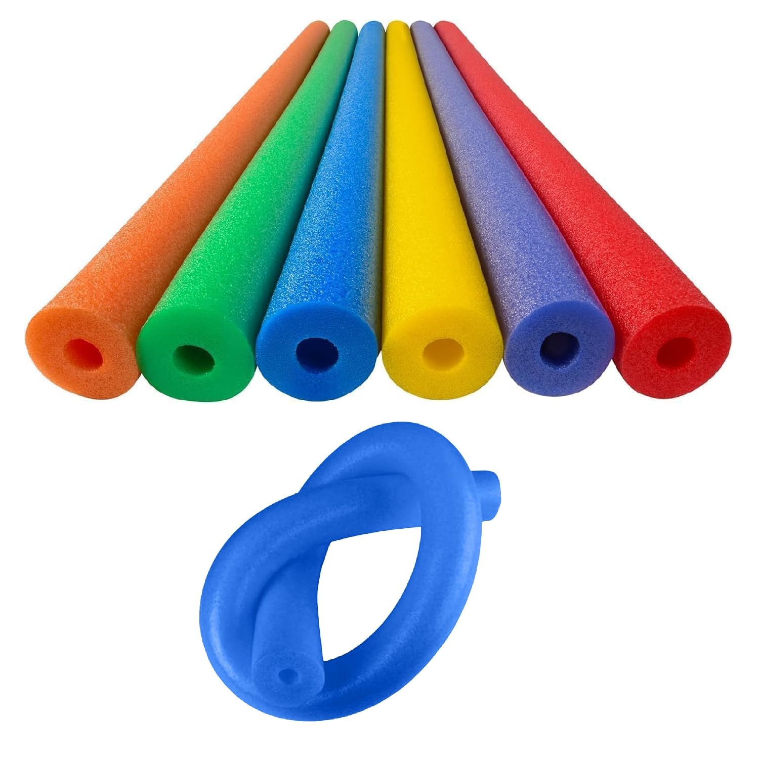 Set Of 2 Flexible Swimming Pool Noodles With Hole, Foam Tube Pool Noodles For Kids Adults, Swimming Floats, Swim Noodle, 120x6cm, Random Colours