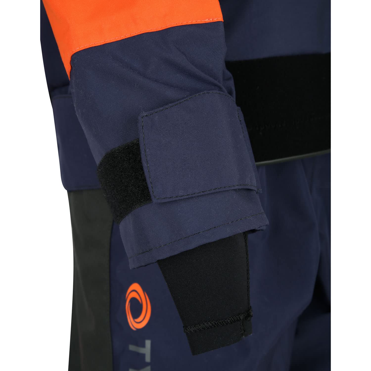 Typhoon Traje seco Hendra Hinge Zip Drysuit Traje Dry y Forro Polar - Naranja Azul Navy - Tirantes internos Transpirables y cómodos