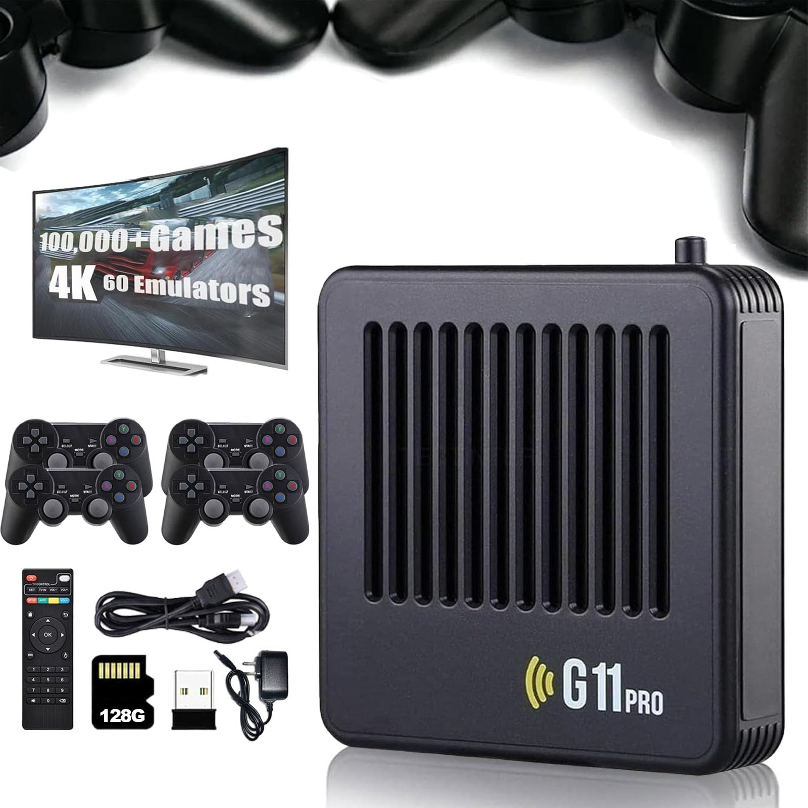 Retrowave G11 Pro Konsole - 100.000 Spiele 4K Mit 2 Wireless Controllern