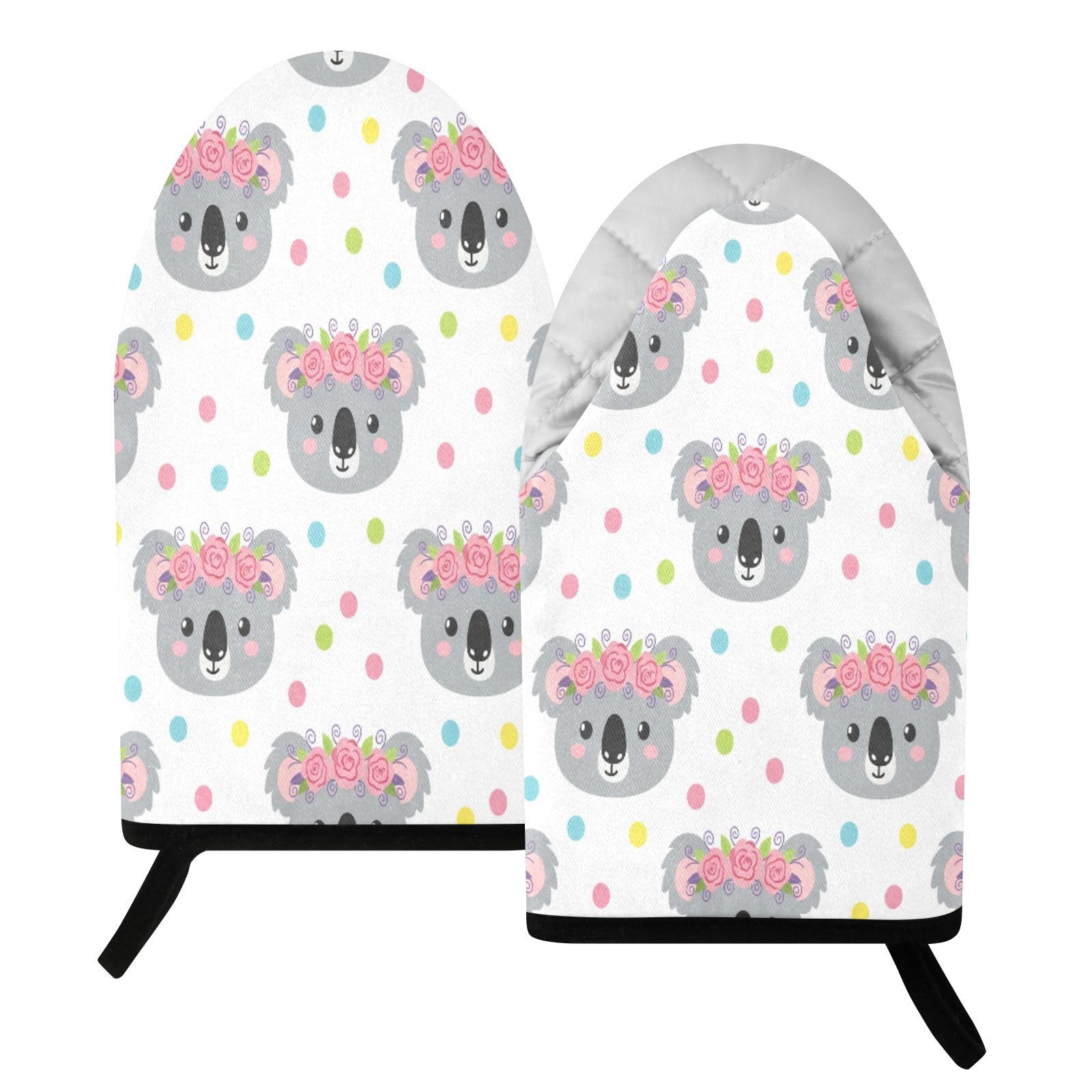 BURSTDDY Cartoon Koala Oven Mitt,Heat Resistant Kitchen Mitts for Cooking