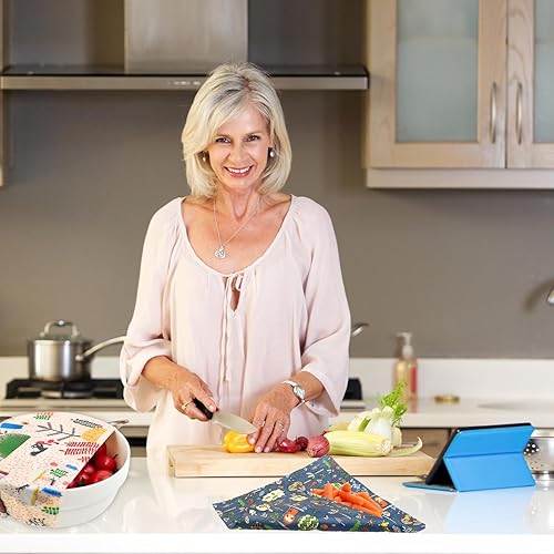 Miniatura 5 de Envoltura de cera de abeja reutilizable, paquete de 9 envolturas de cera de abeja para alimentos, envolturas ecológicas de cera de abeja, envoltura