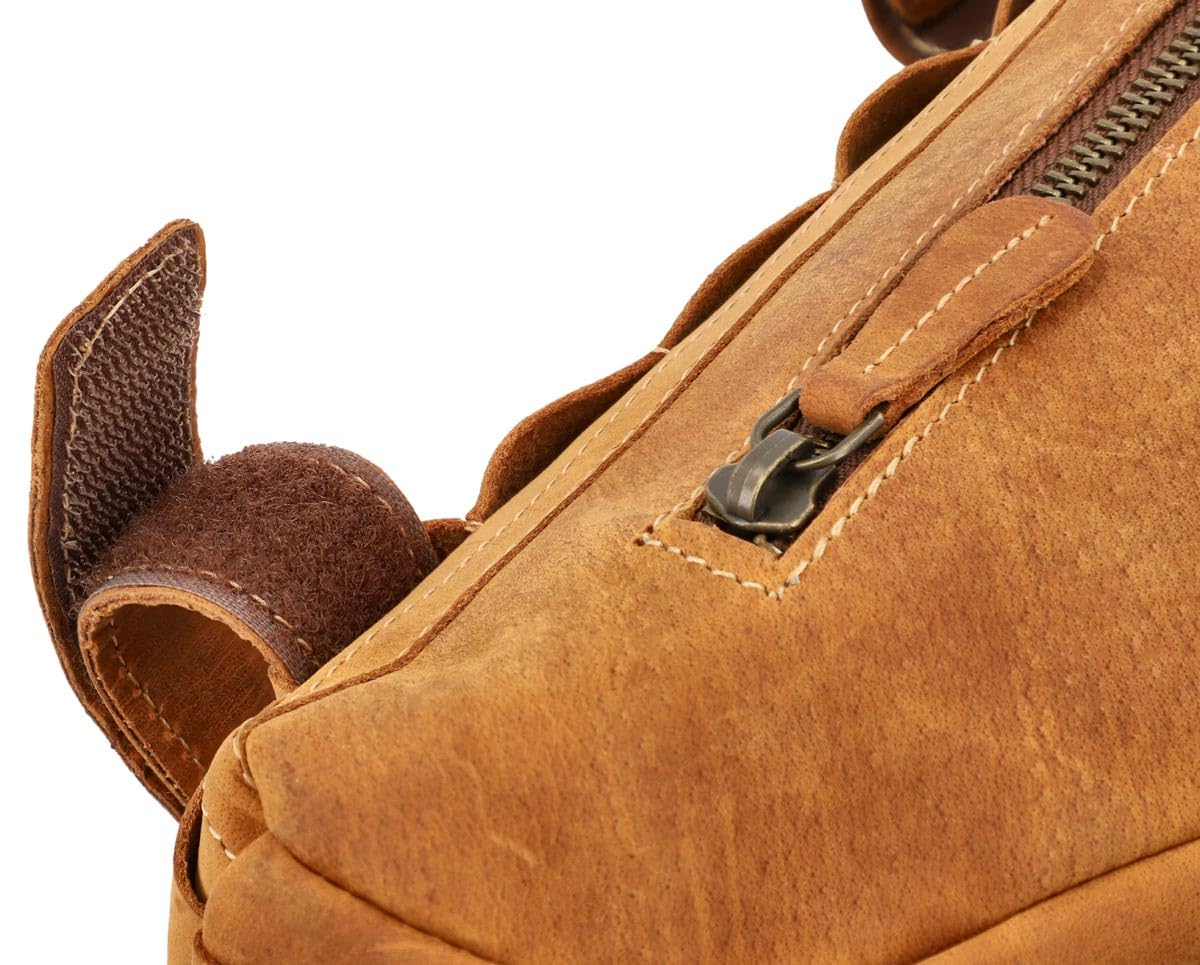 Gusti Fahrradtasche Leder - Roger V. Rahmentasche Ledertasche Vintage Look Fahrradzubehör Braun