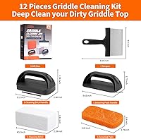 Vista 7 de Kit de limpieza de plancha para Blackstone, kit de limpieza de parrilla plana para exteriores, accesorios de limpieza de plancha, cepillo