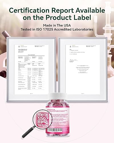 Miniatura 7 de Glicinato de magnesio Plus gomitas de 860 mg, sin azúcar, sin OMG, sin gluten, gomitas de magnesio para adultos y niños, dormir, relajación y