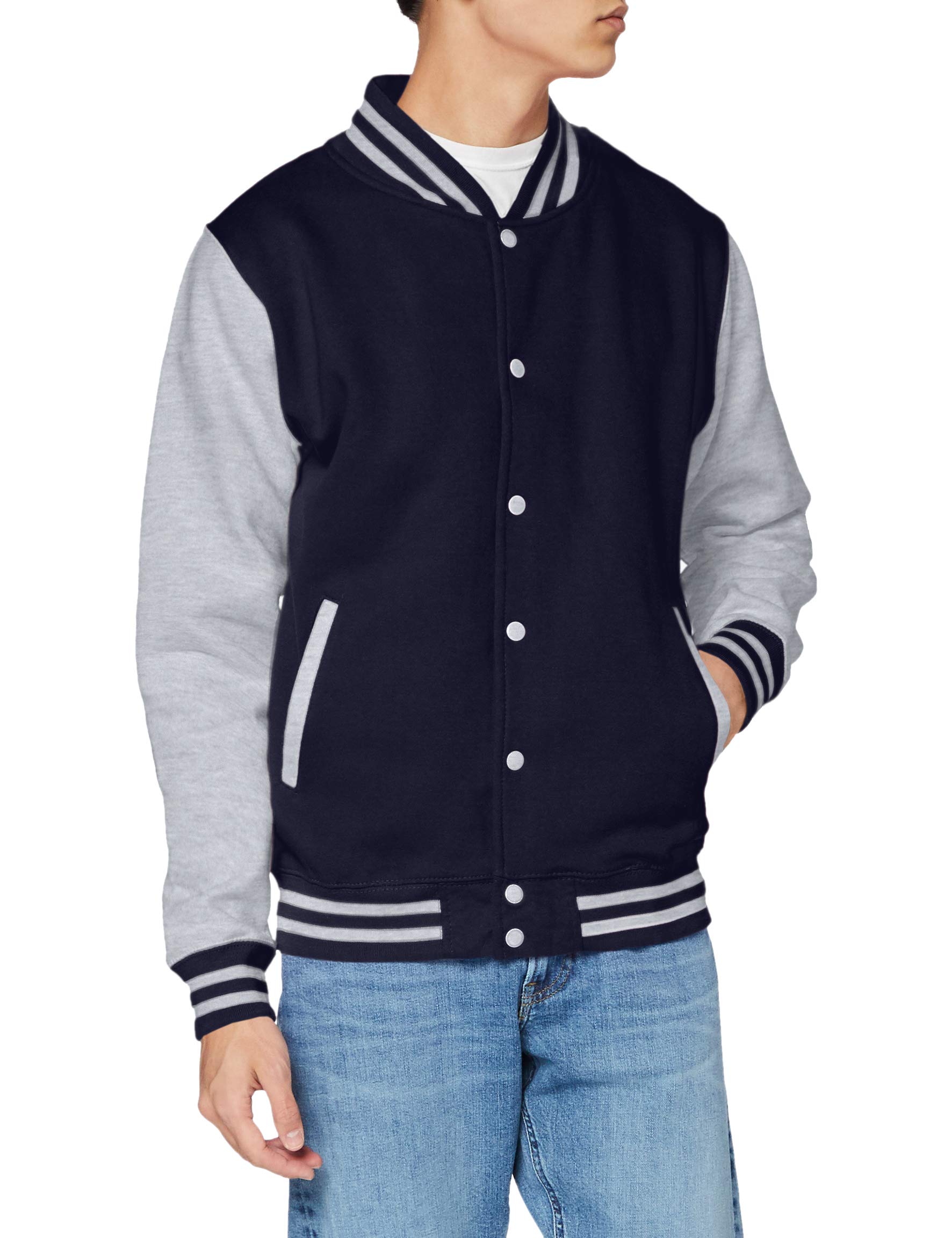 AWDis Just Hoods Herren Jacke Multicoloured (Oxford Navy/Heather Grey)