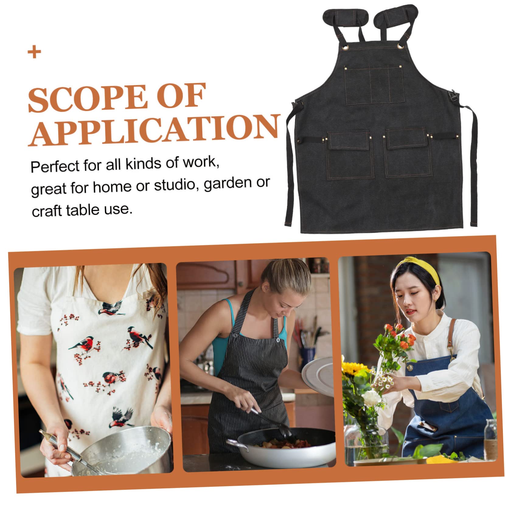 Kuchenschürze Mit Gekreuztem Rücken Aus Canvas Verstellbarer Schultergurt Große Tasche Und Gurthalter Für Ordnung Geeignet Für Kochen Kellnern Und Friseursalons