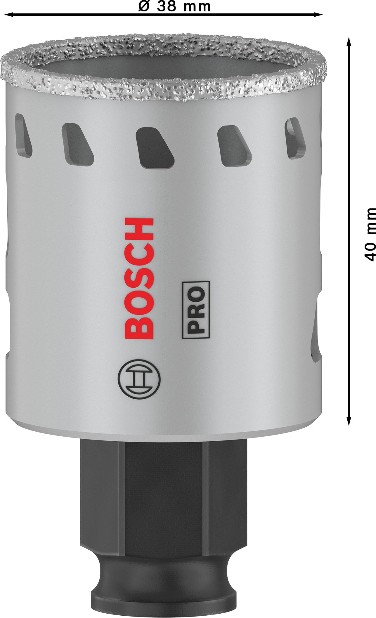 Bosch 1x Scie trépan PRO Tile Power Change Plus (pour Carreaux de Hard Ceramic, Céramique tendres, Ø 38 mm, Professional Accessoire Perceuses)