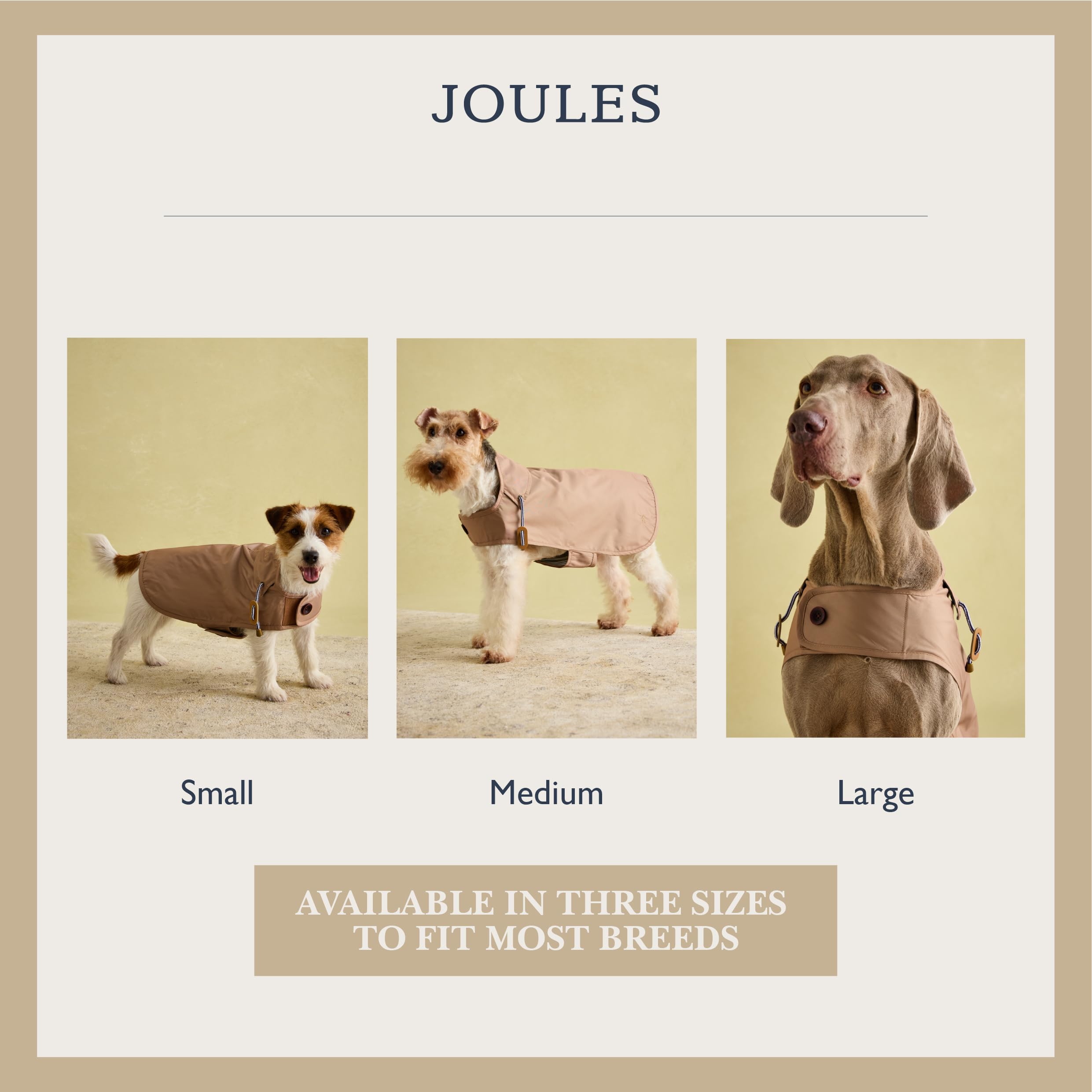 Rosewood X Joules Burra Imperméable pour Petit Chien Lavable Léger Imperméable Marron Taille S