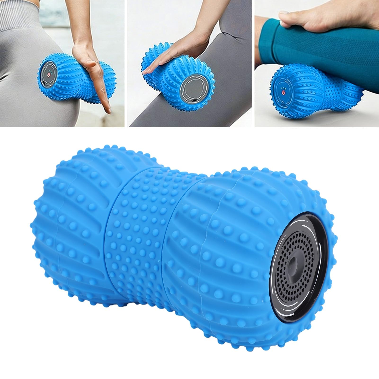 Rullo di Arachidi con Sfera di Massaggio Vibrante, Massaggiatore per Tessuti Profondi in Silicone con Altoparlante, Rullo Muscolare Ricaricabile a 6 velocità da 4000 MAh per Atleti di