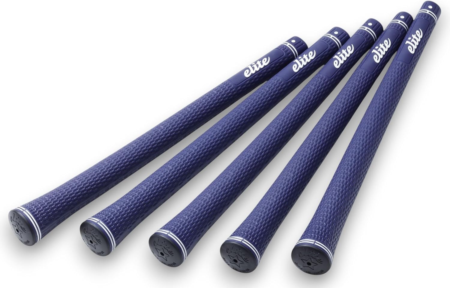 elitegrip Standard Series SX38 Golf Grips, Grip Ends, Body Shape, Grip Point, Rhinestone, No Backline, M58/M60/M62, Navy, Length 10.4 inches (265 mm), Set of 5