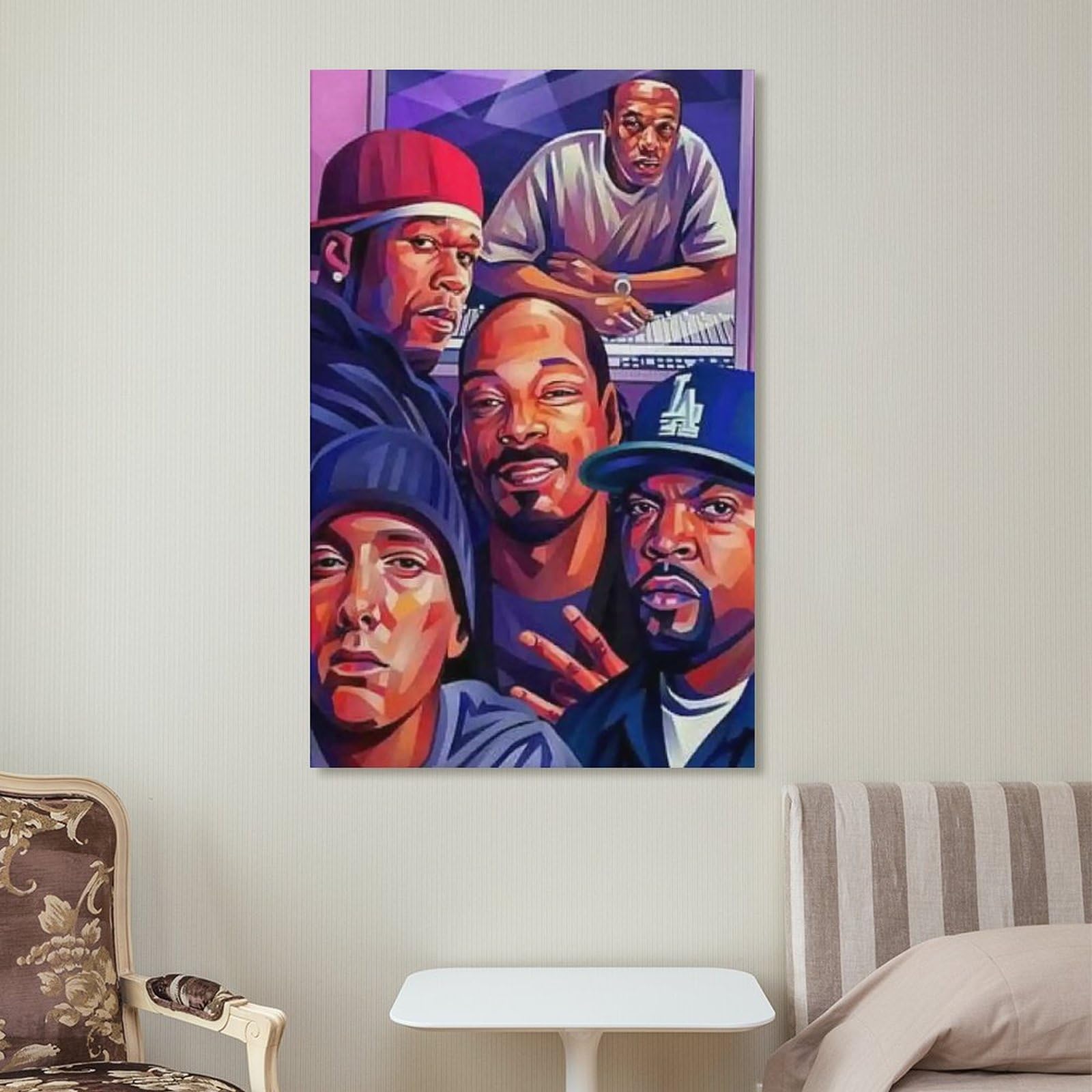 Poster artistico da parete con stampa artistica da parete con cantante rap hip hop all star (18), opera d'arte estetica per la stanza, 60 x 90 cm