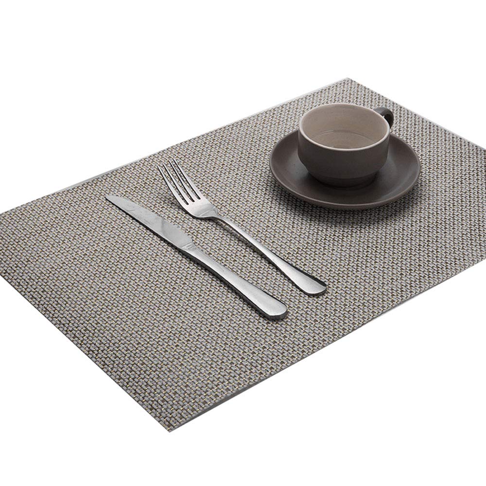 Napperon pour Cuisine et Salle à Manger Lot de 4, Sets de Table Tressé en PVC Antidérapant Lavable Lsolation Thermique