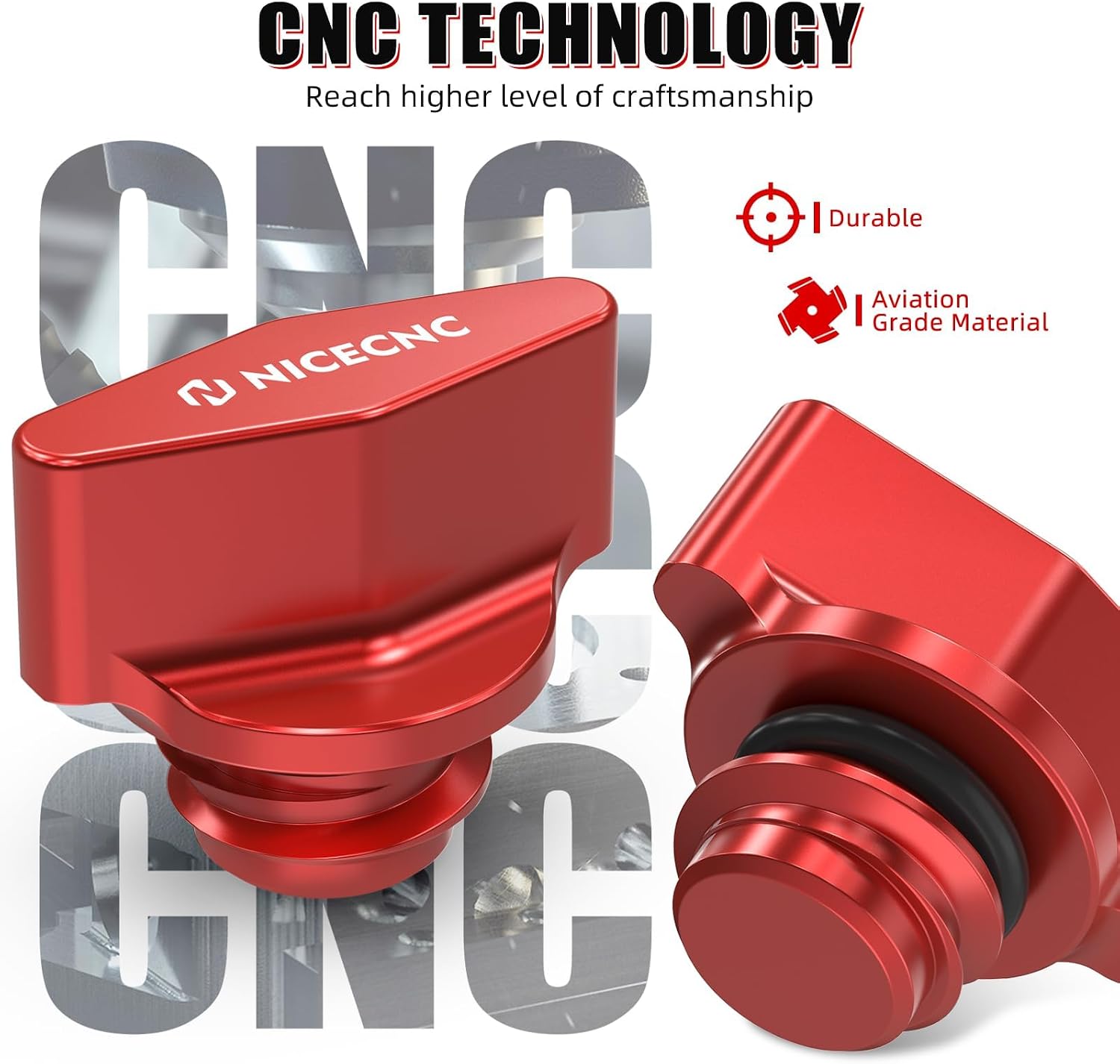 NICECNC Red Clutch Cover Drain Plug Compatible with Polaris General 4 1000 EPS 2017-2018, Ranger 800 HD EPS 2010-2011, RZR Trail S Sport 2023, XP Edition XP Ultimate 2024, See Fitments