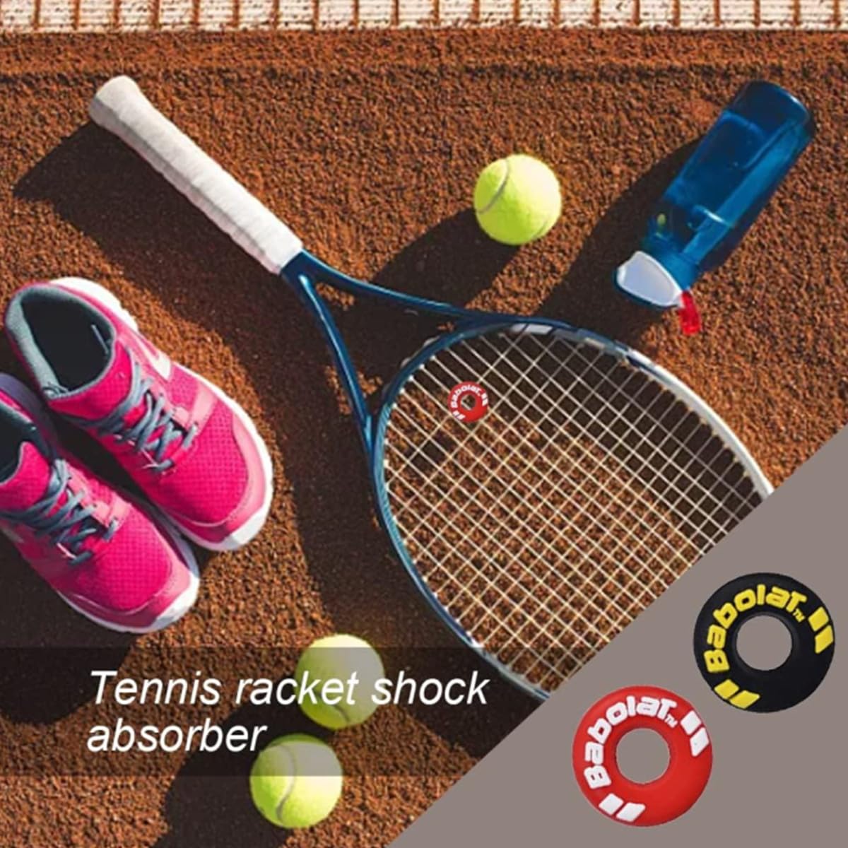 Ammortizzatore per Racchetta Tennis 8 Pezzi Gomma Smorzavibrazioni con Alfabeto