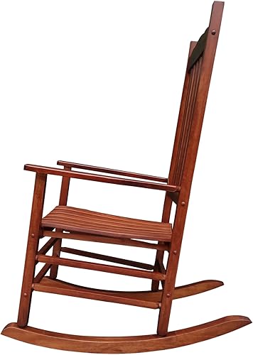 Miniatura 10 de Mecedora mecedora A001WT de madera blanca para porche, mecedora para exteriores, fácil de montar, tamaño cómodo, uso en exteriores o interiores