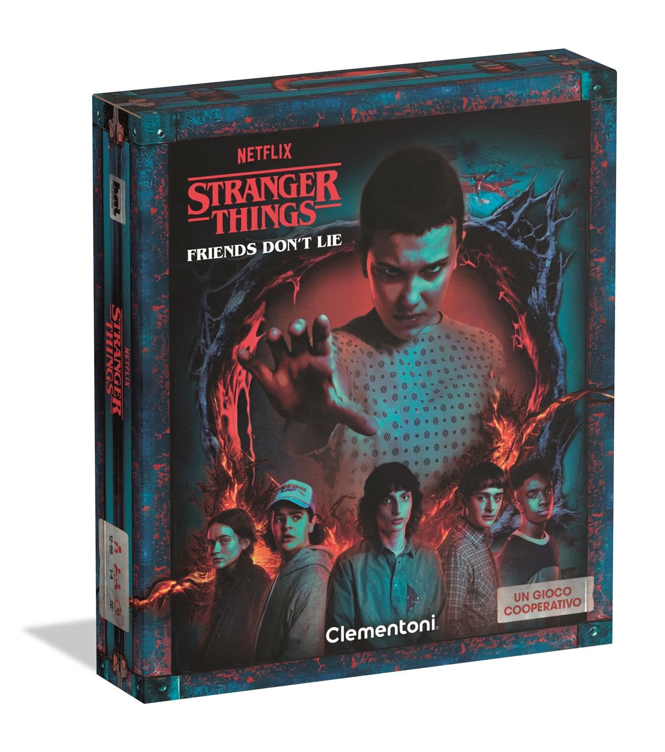 Clementoni – Stranger Things Friends Don’t Lie, Gioco da Tavolo Ispirato alle Prime 4 Stagioni, Sfide nel Sottosopra con 12 Personaggi e Mostri Leggendari, Made in Italy, Lingua Italiana, 16666