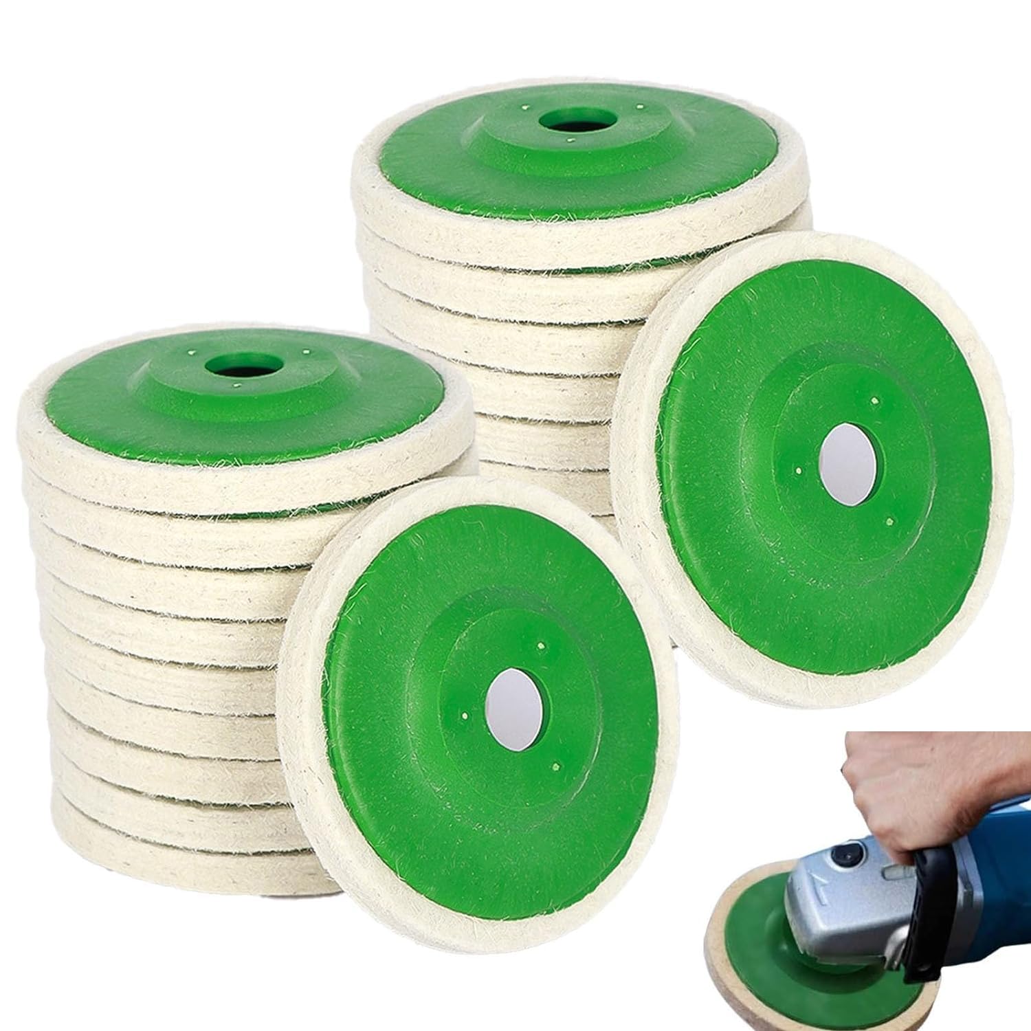 Grindshine Pro Pad - Ultimate Polishing Power,Wool Felt Polishing Wheel Disc?Grindshine Pro Pad?Buffing Polishing Buffer Bore Dia (20PC)