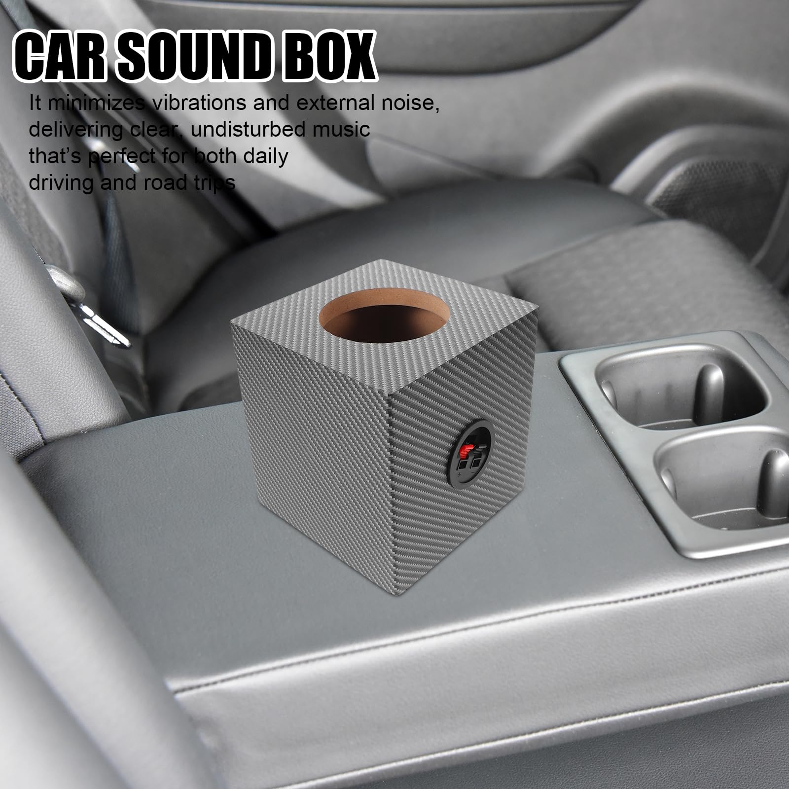 VALICLUD Caisson de Basses en Bois Scellé 4 Pouces pour Voiture, Boîtier Haut-Parleur Audio Étanche, Caisson de Basses sous Siège Compatible Autoradio, pour Système Audio Automobile