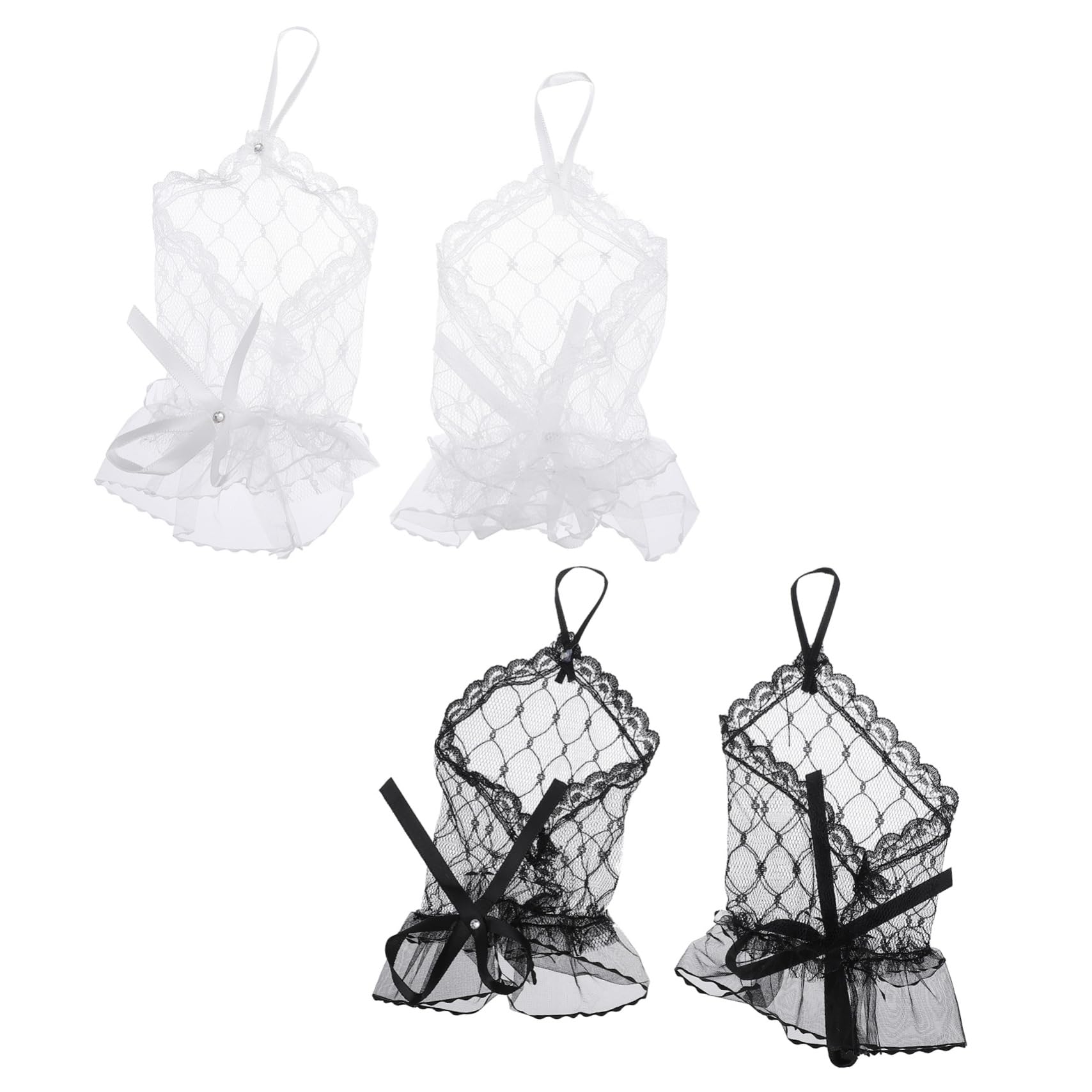VANZACK 2 Pairs Lace Fingerless Gloves for Weddings Cosplay Elegant Accessories for Parties Photo Shoots and Stage Performances