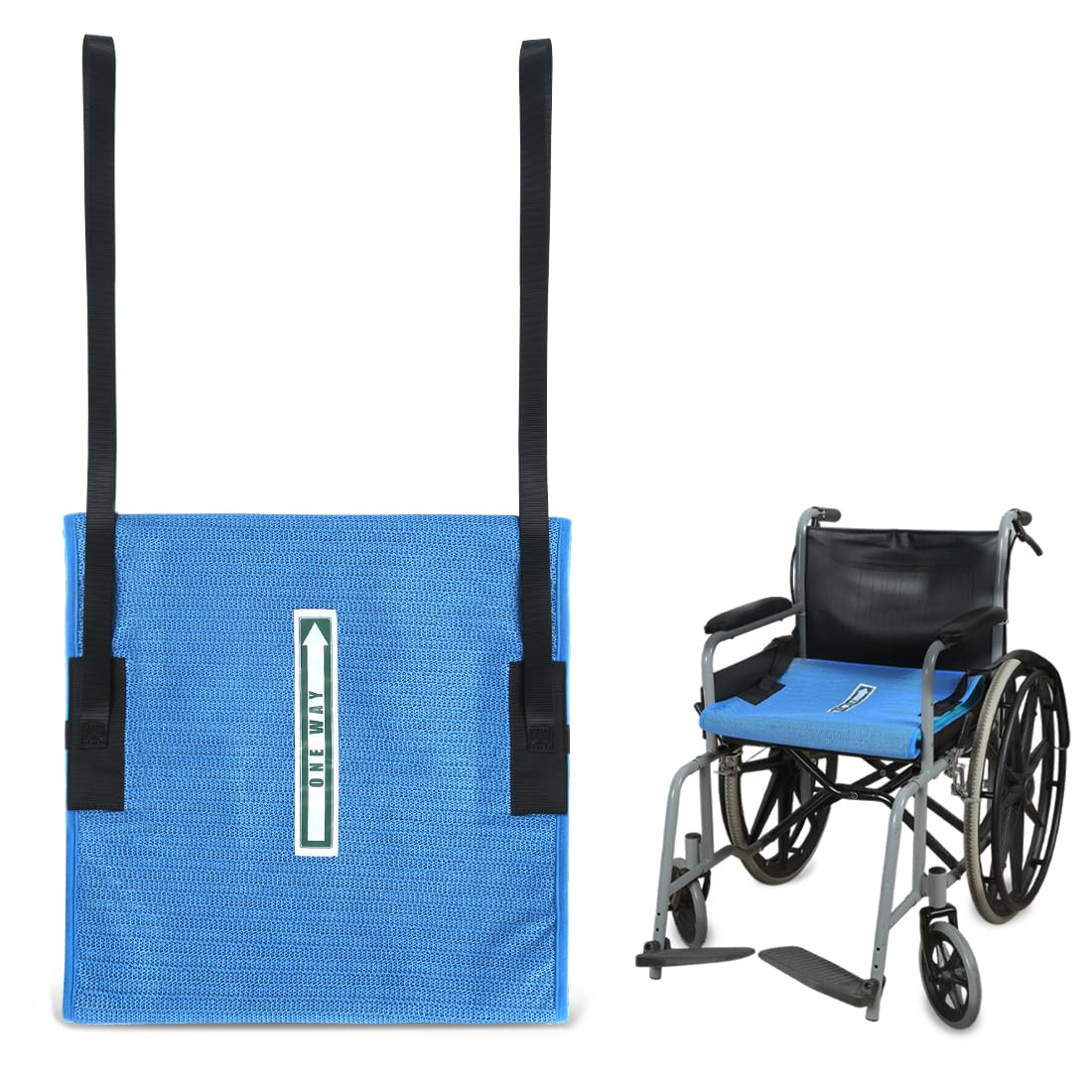 One Direction Tubular Cojín De Asiento, Alfombra De Asiento Antideslizante Para Prevenir Caídas De Personas Mayores O Discapacitadas En Silla O Silla De Ruedas (Azul, Con Asa)