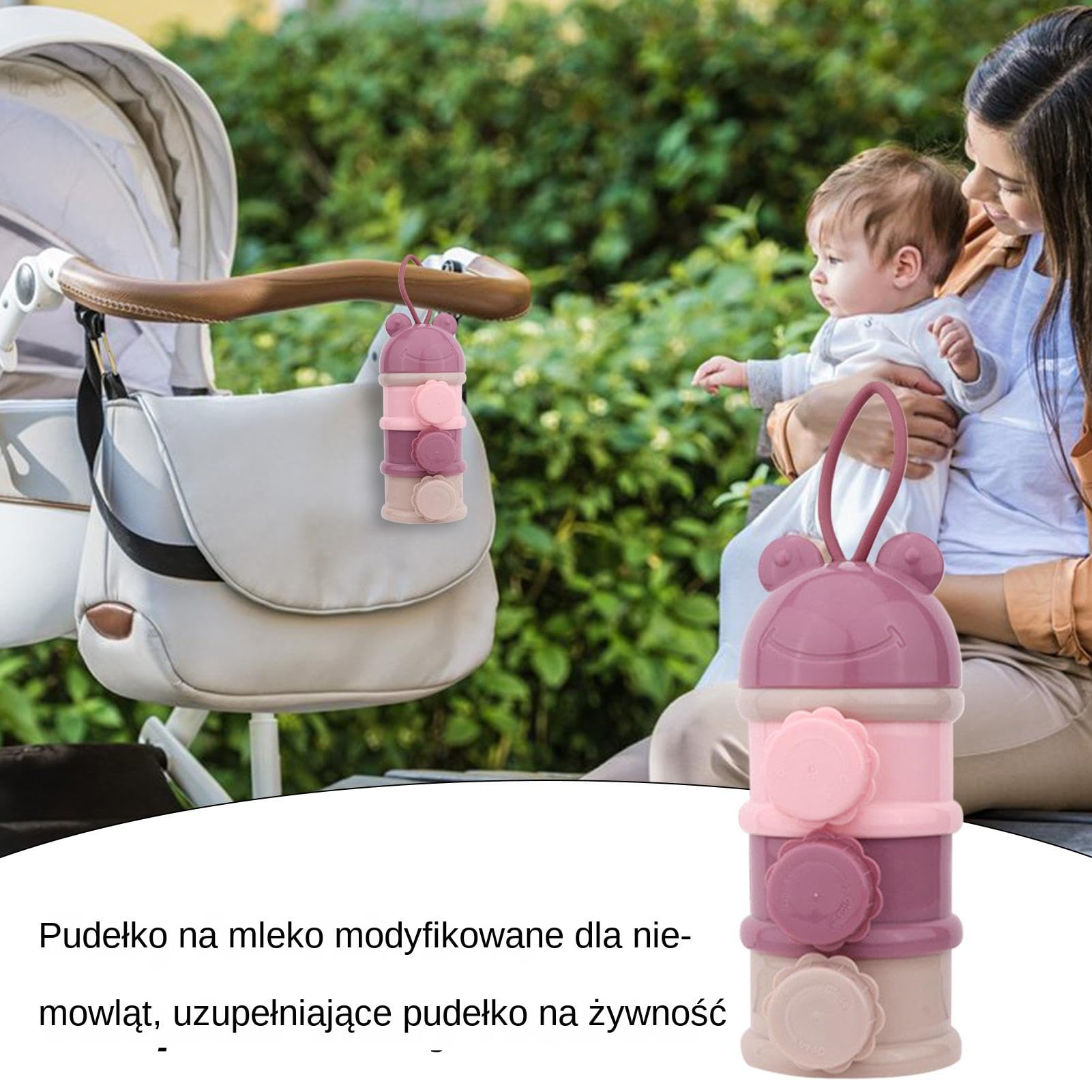 Baby Milk Powder Dispenser, Portable Formula Storage Container, Multi-Compartment Organizer, 7.2x2.91 Inches for Snacks, Fruits and Milk Material Pp Specifications Three Layers