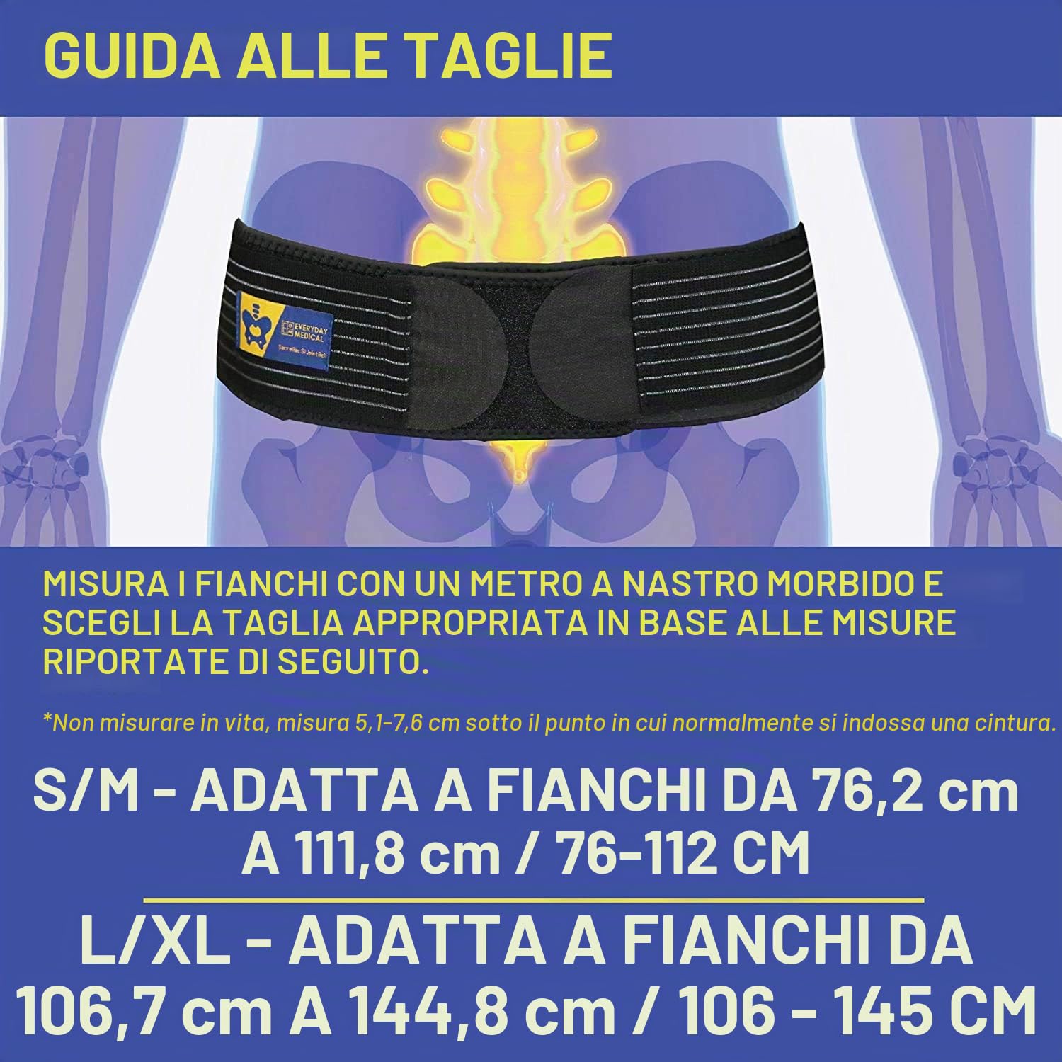 Cintura Sacroiliaca per Everyday Medical I Cintura di Supporto Sacroiliaca con Cinghie Supplementari I Donna e Uomo Supporto Anca per Sciatica e Pelvi I Sacroiliac Si Joint Support Belt I L/XL