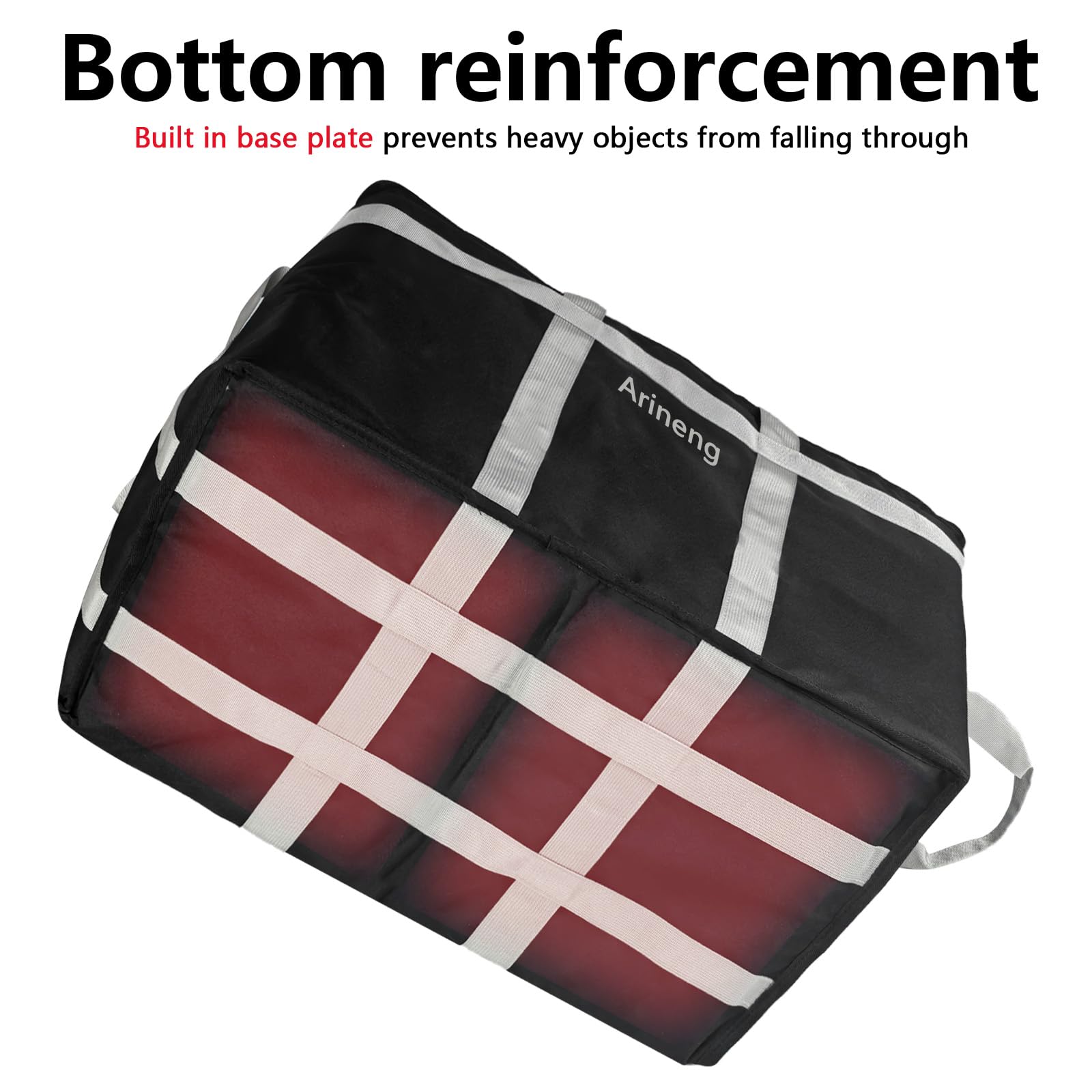 Food Delivery Isolierte Tasche, isolierte Tasche für kalte Mahlzeiten, integrierte Bodenplatte, auslaufsicher, für heiße und kalte Speisen, kommerzielle Gastronomie, Transport – 58,4 x 35,6 x