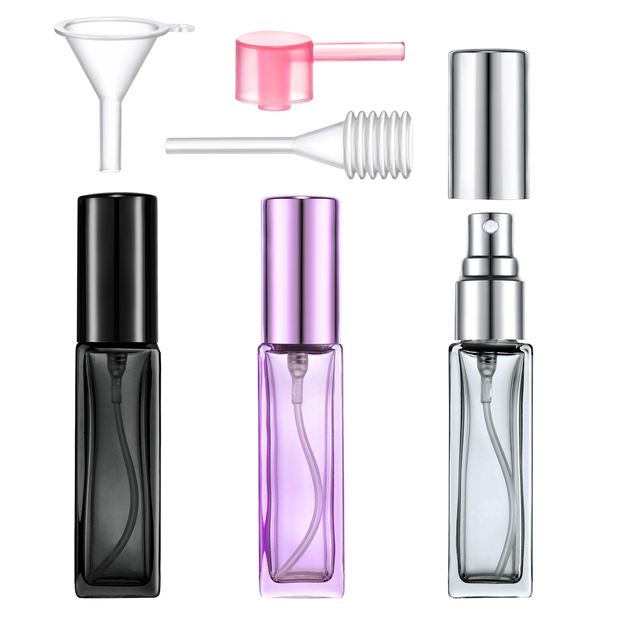 Yikimyfo Glass Cologne Travel Bottle, 3 Pcs 9ML/0.3oz Travel Perfume Bottle Refillable Empty Perfume Spray Bottles Fine Mist Perfume Atomizer Leakproof Travel Size Perfume Refill Bottle