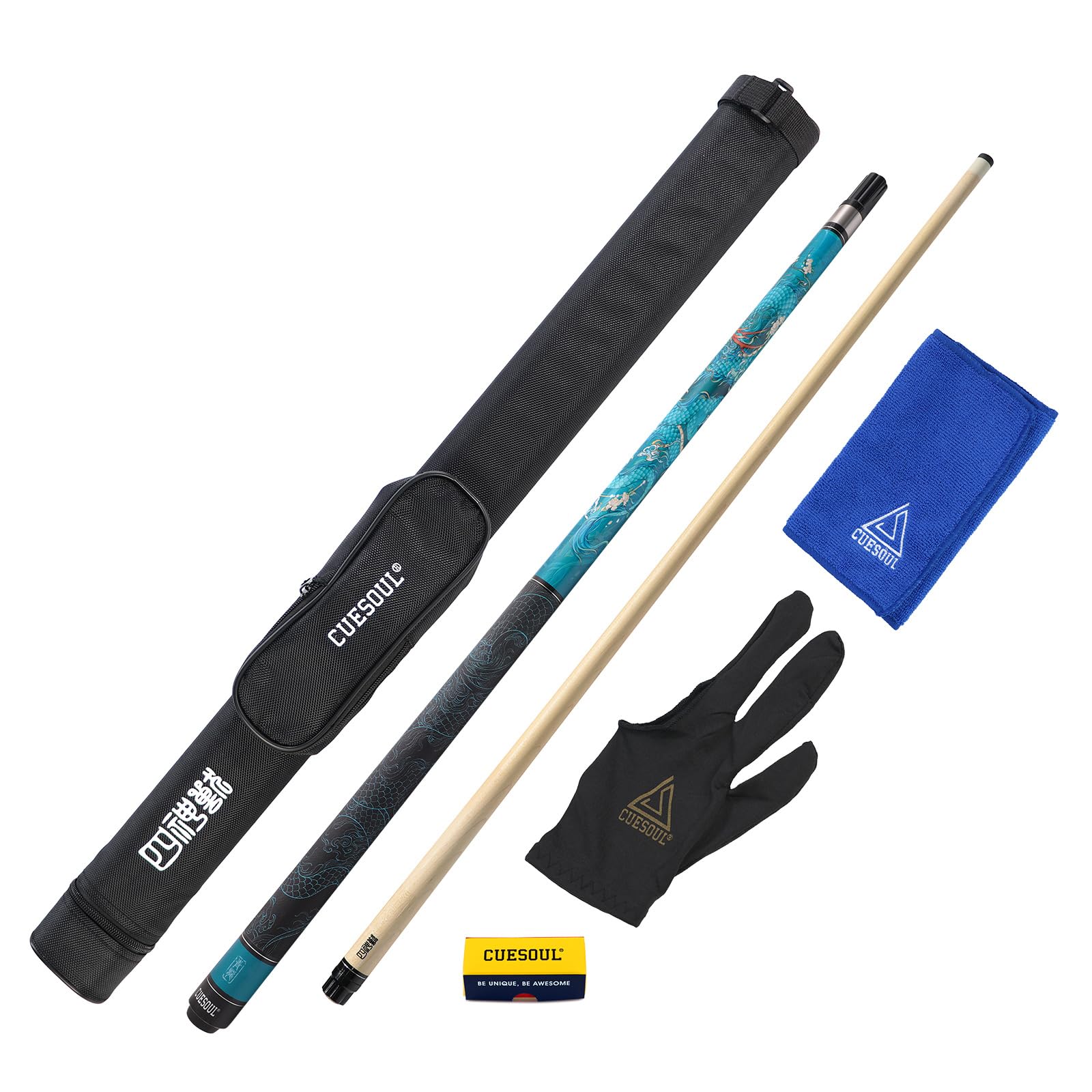 CUESOUL mythologische Symbole 58 Zoll 19oz Pool Cue Stick, 13mm TIPP