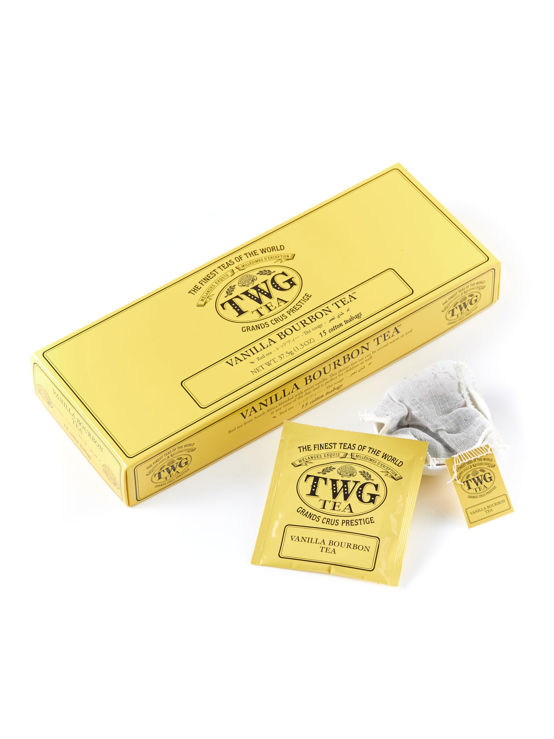 TWG Tea | Vanilla Bourbon Tea | Rooibos | Vanilla | 15 Hand Sewn Cotton Teabags | Gift Set
