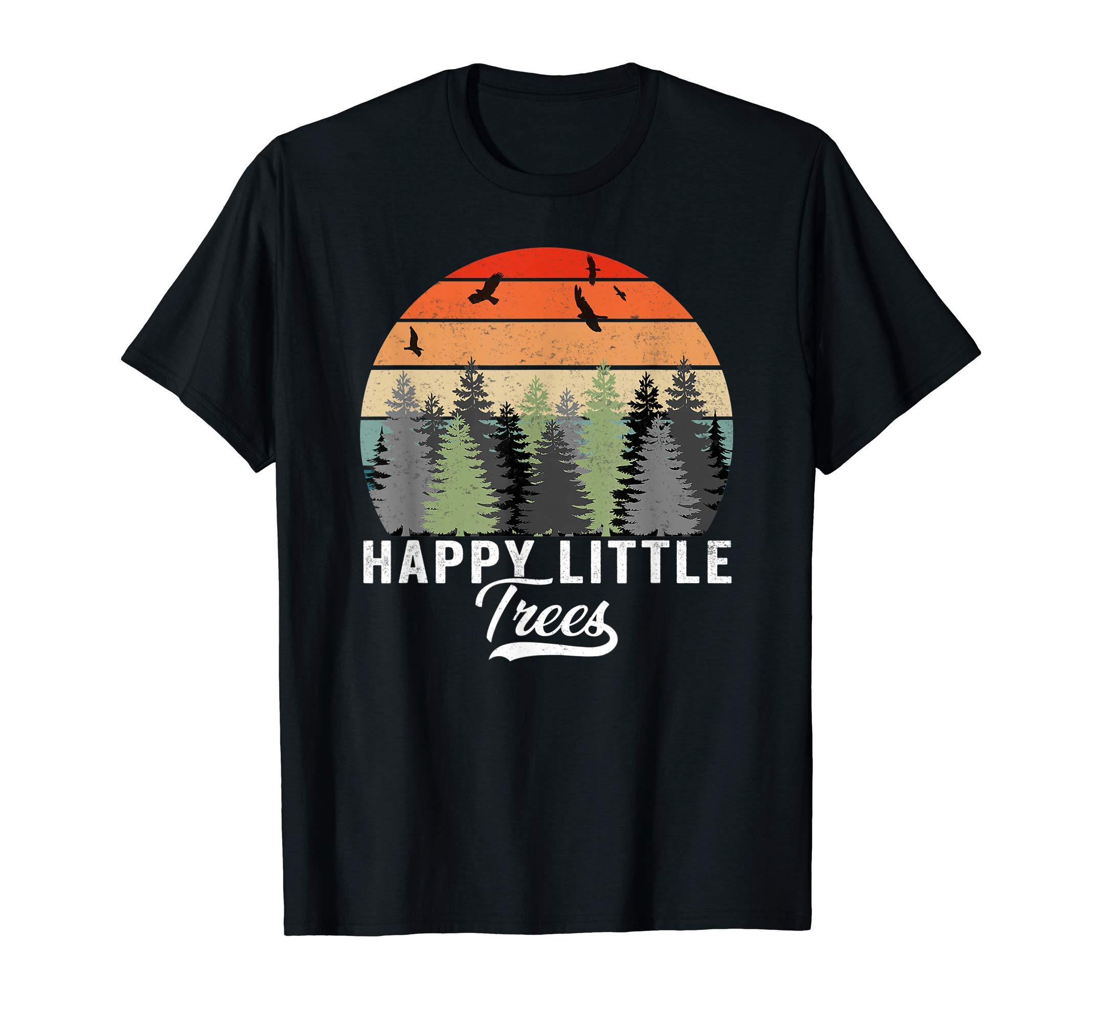 Happy Little Tree Bob Style Vintage Forests Earth Day T-Shirt