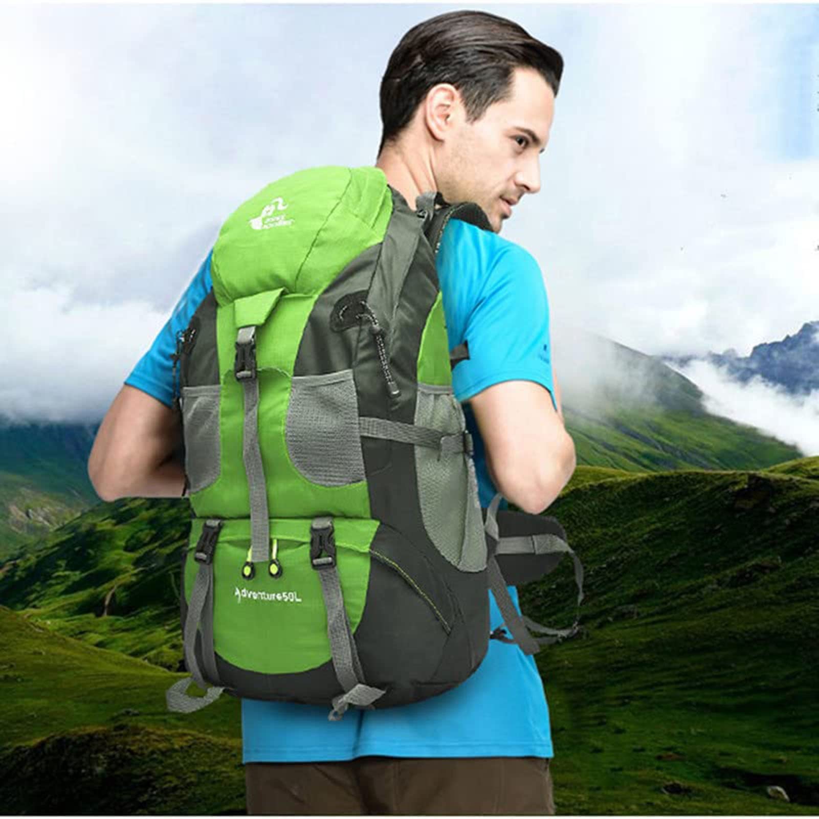 Plecak turystyczny, plecak podróżny, wodoodporny plecak 50 l, ultralekki plecak turystyczny, outdoorowy, sportowy, torba podróżna, do wspinaczki, biwakowania, wycieczek, wspinaczki górskiej, wędkowania