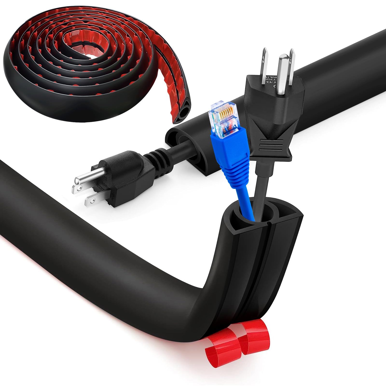 Flexible Small Cable Duct, 3.0 M X 3 Cm Floor Cable Duct, Trip Protection, Self-Adhesive, PVC Floor Cable Protection, Cable Cover, Cable Chute, Easy To Cut, Assembly (Wood Grain - View #3