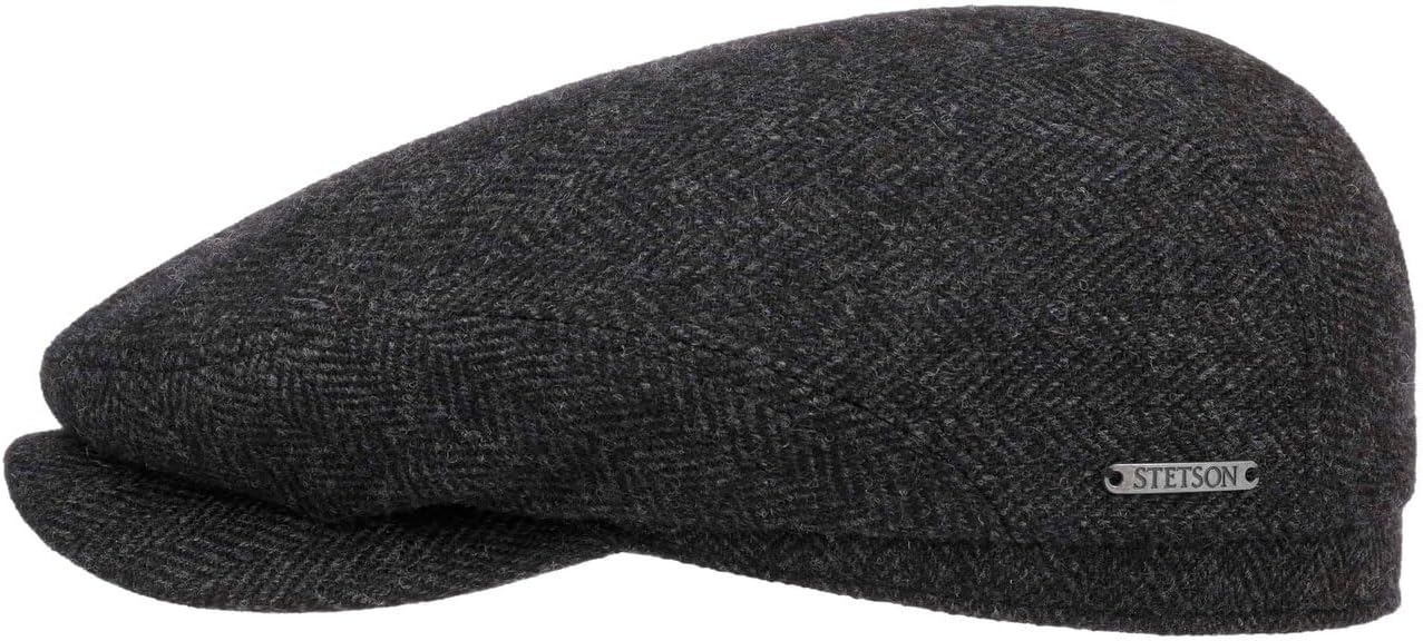 Stetson Belfast Wool Flat Cap Peaked Herringbone Men Fall Winter