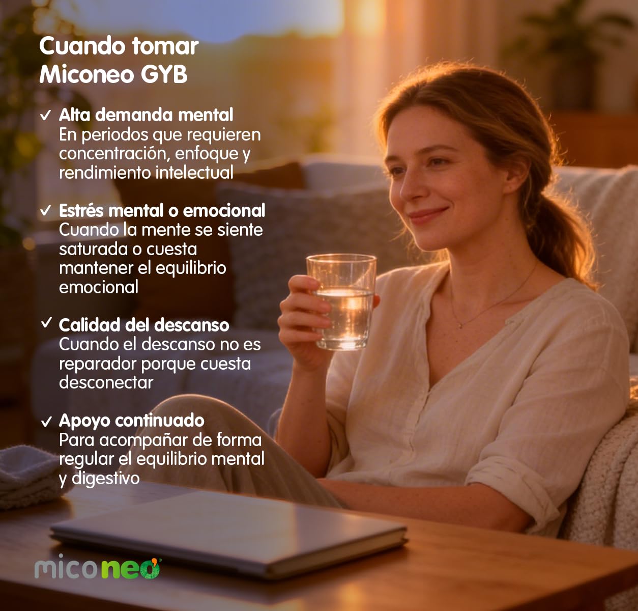 MICO NEO | GYB | 60 Cápsulas | Suplemento Alimenticio de Hongos Naturales Para Equilibrio intestinal y claridad mental | Con Melena de León y Probiótico | Equilibrio intestinal, Claridad mental, Con Melena de León, Con Probiótico