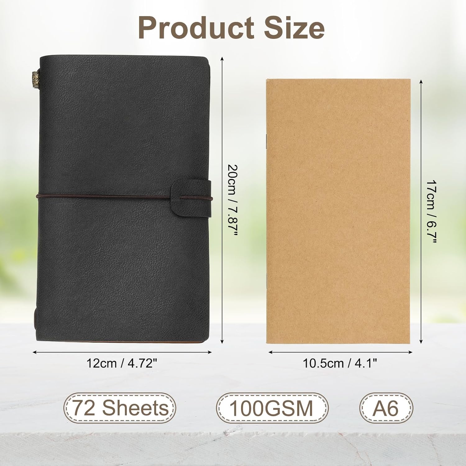Carnet De Voyage Vintage en Cuir PU - Journal Rechargeable avec Papier à Notes, Idéal pour Les écrivains, Les Voyageurs Et Les Organisateurs. Orange