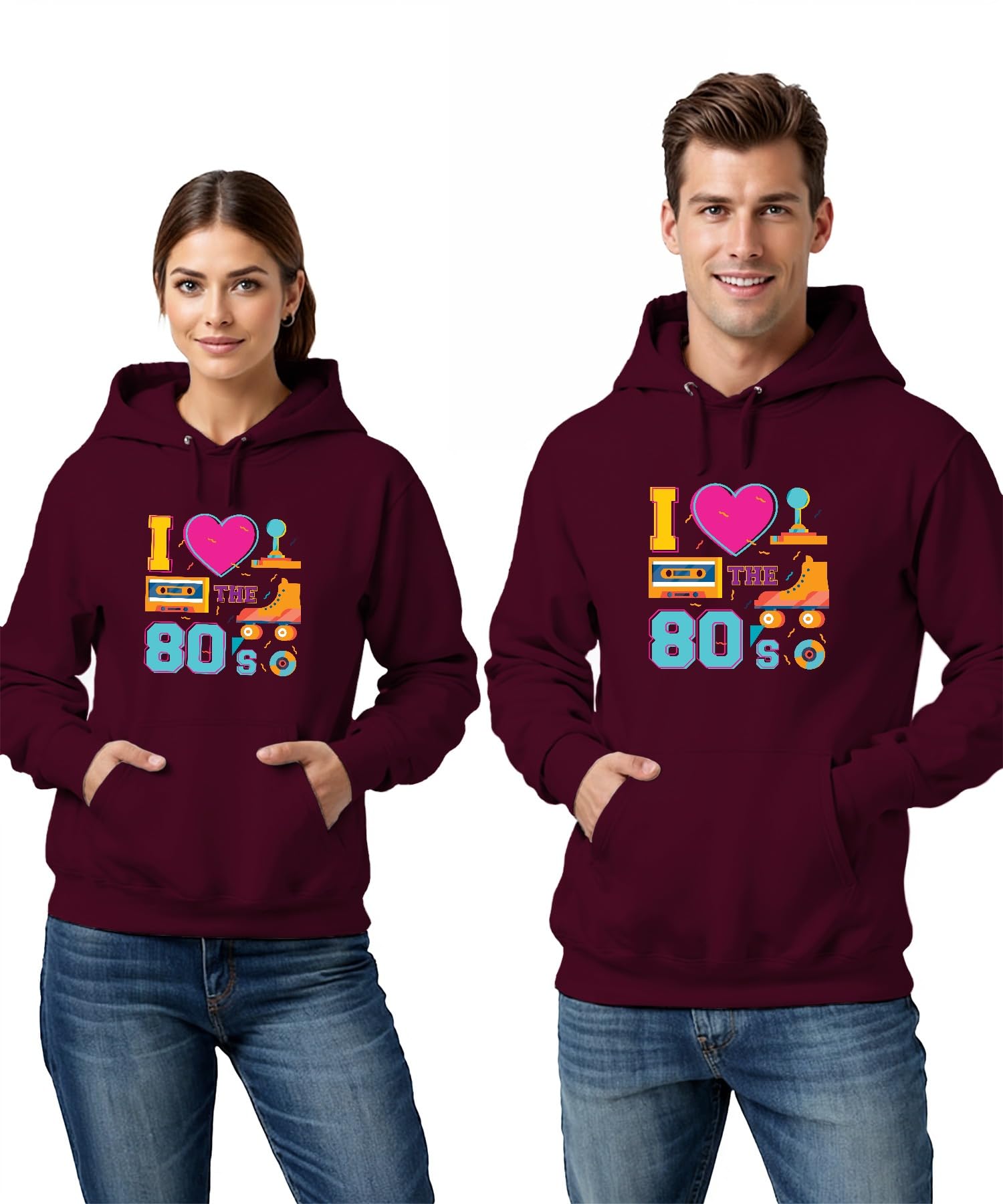 I The 80's Retro 80. nostalgiczne wrotki, kaseta, dyskoteka, impreza, unisex, bluza z kapturem