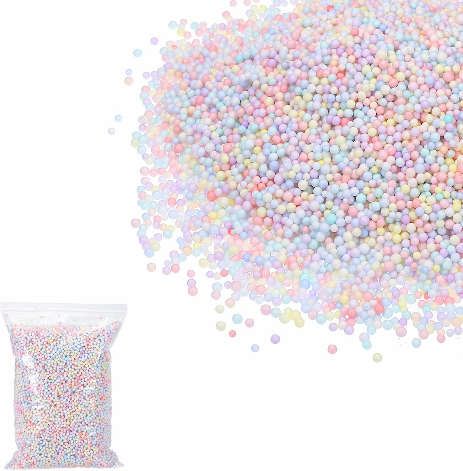 Styroporkugeln，Styroporkugel, Styropor Kugeln,Styroporkugeln Klein, Styroporperlen,2-3mm,Bunte,DIY, Handwerk,Styroporkugeln Zum Befüllen Geschenkbox,Fluffy Slime und Foam Clay