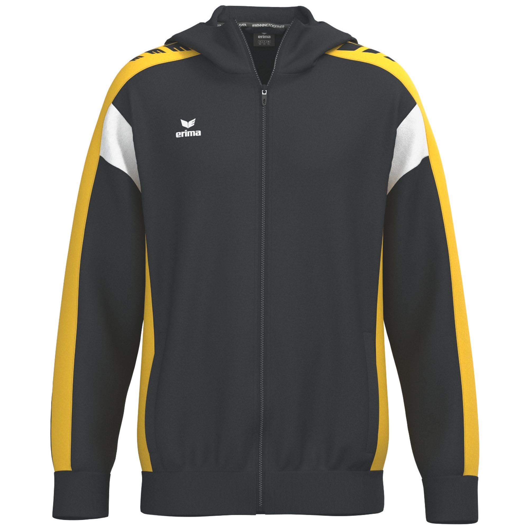 Erima Men's Celebrate 125 Training Jacket With hood (1032582), black/yellow, 3XL