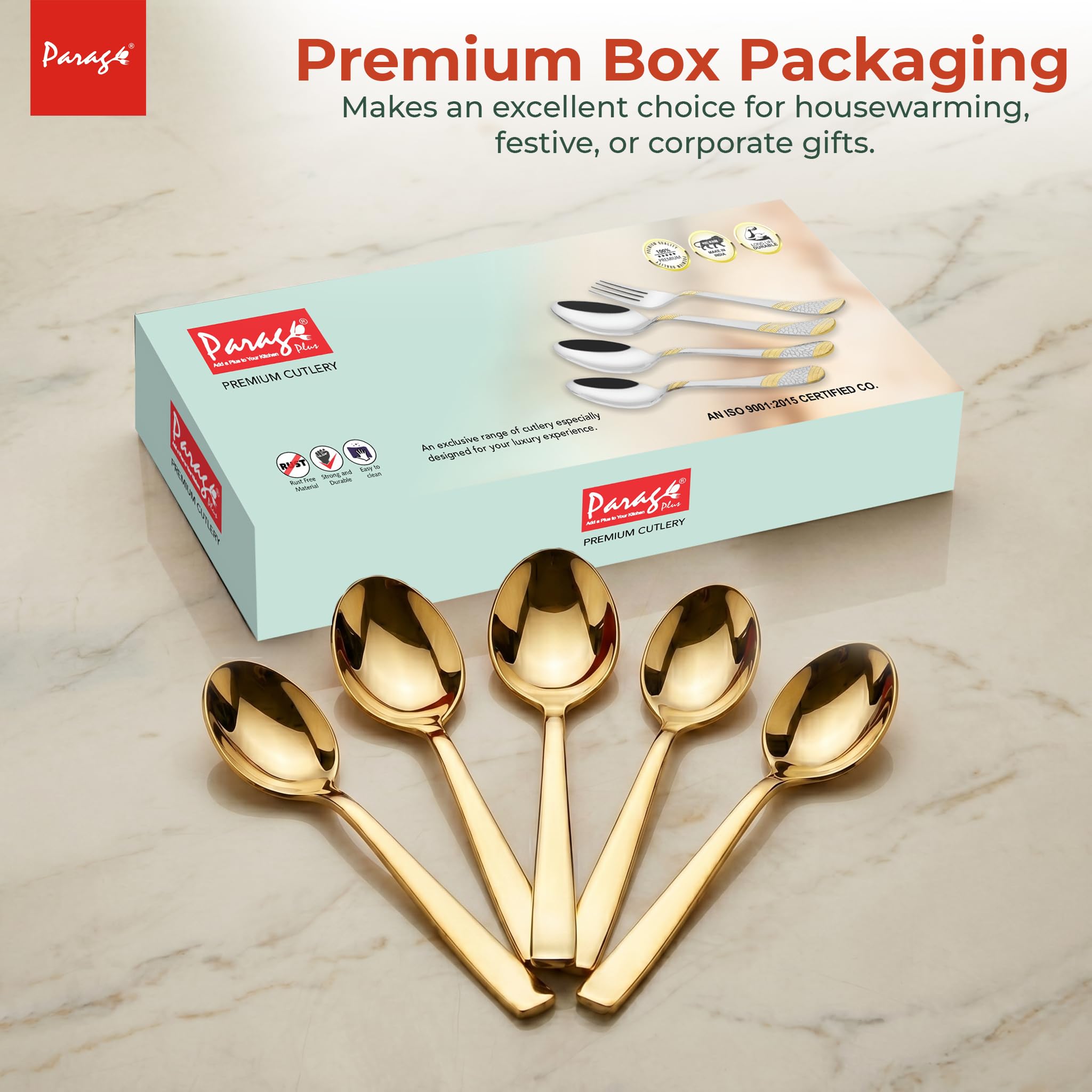 Parage Golden Spoon Set - Luxury Stainless Steel Cutlery -8
