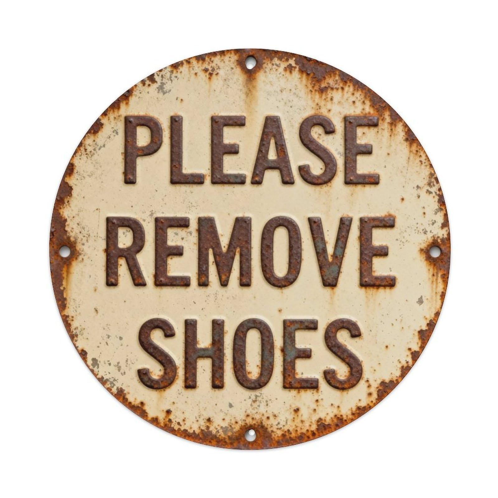 PLEASE REMOVE SHOES Metal Tin Sign Plaque