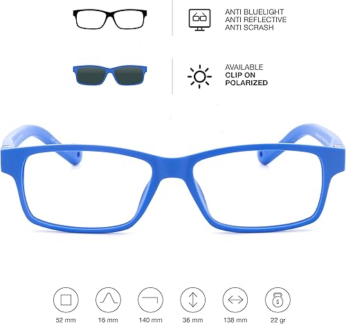 Miniatura 4 de THYSSEN - Lentes con filtro de luz azul para hombres y mujeres, lentes antirreflejos con fuerza o sin receta para juegos o PC, 6 colores y 6