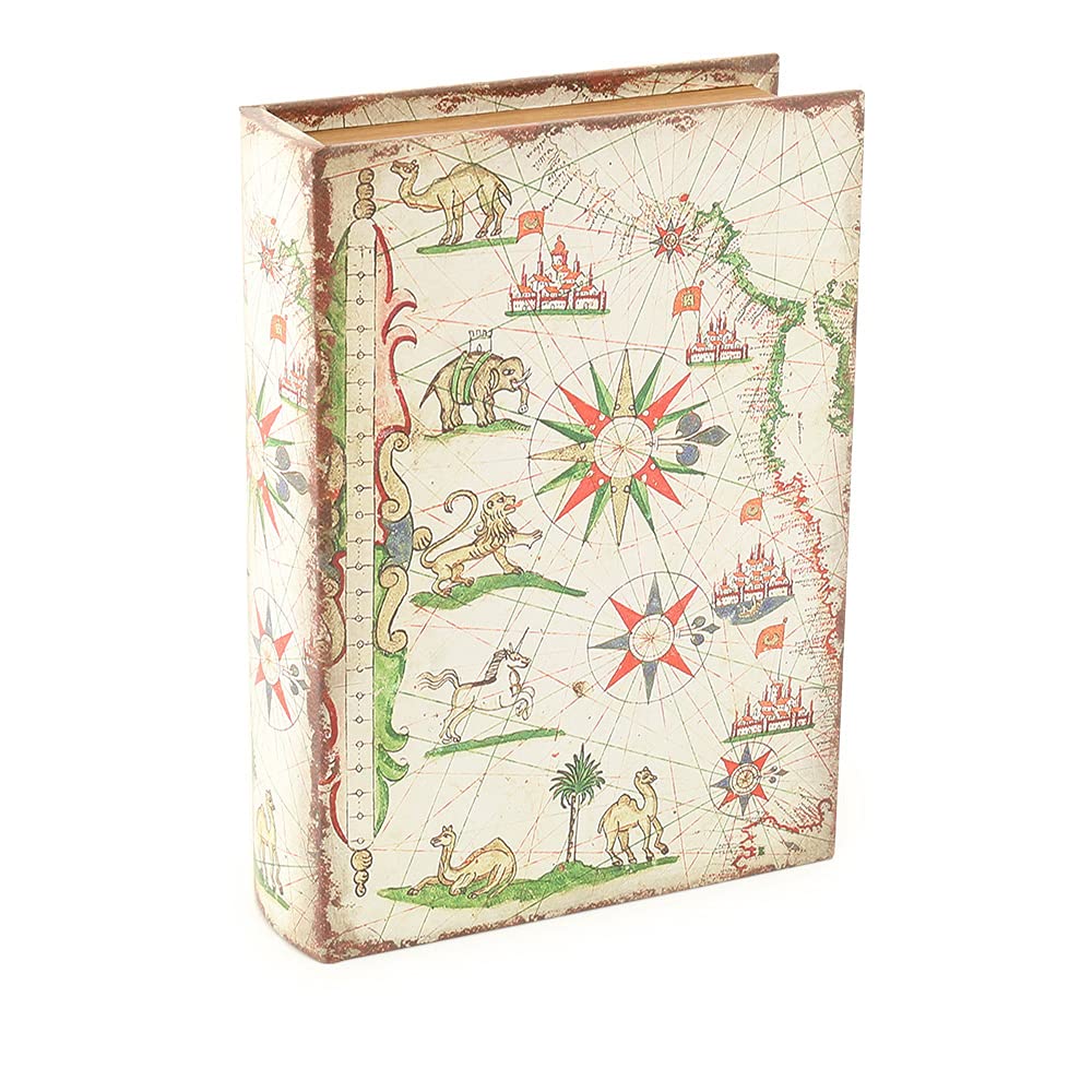 Amazon｜アンティーク ブックボックス マルチカラー 羅針盤 L