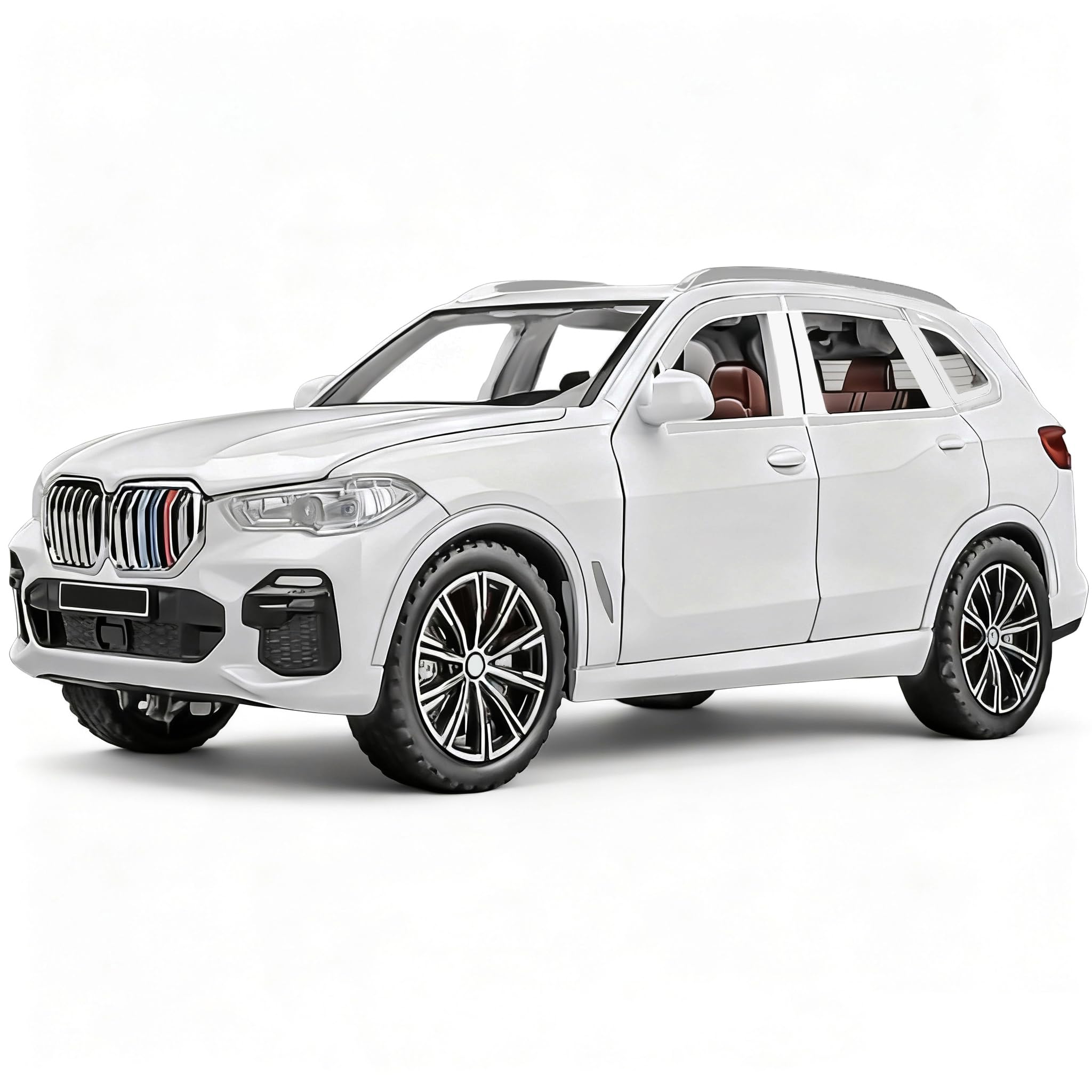 ERBADIHAGO Toy Cars 1/32 Metal Model Car Toys with Light and Sound Pull Back Collectible Model for Children Age 3 + Year Old Festival Gift(White)