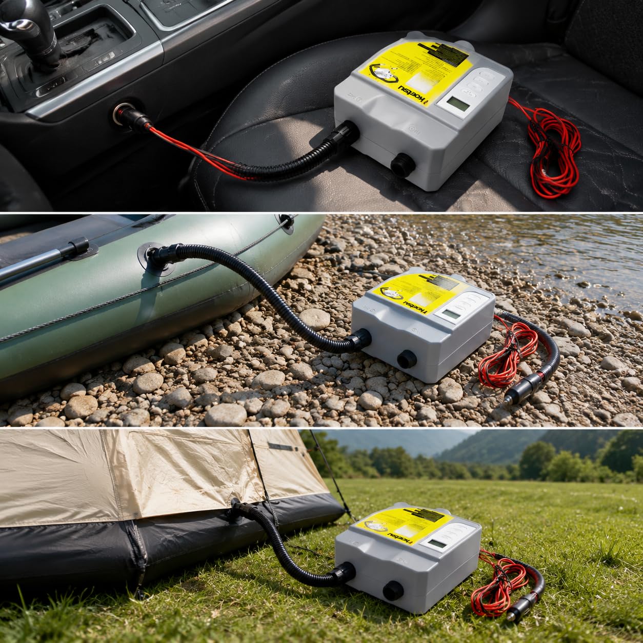 Inflador Eléctrico Portátil, Hinchador Eléctrico 12V, para Tablas Paddle Acuático, Colchones Hinchables