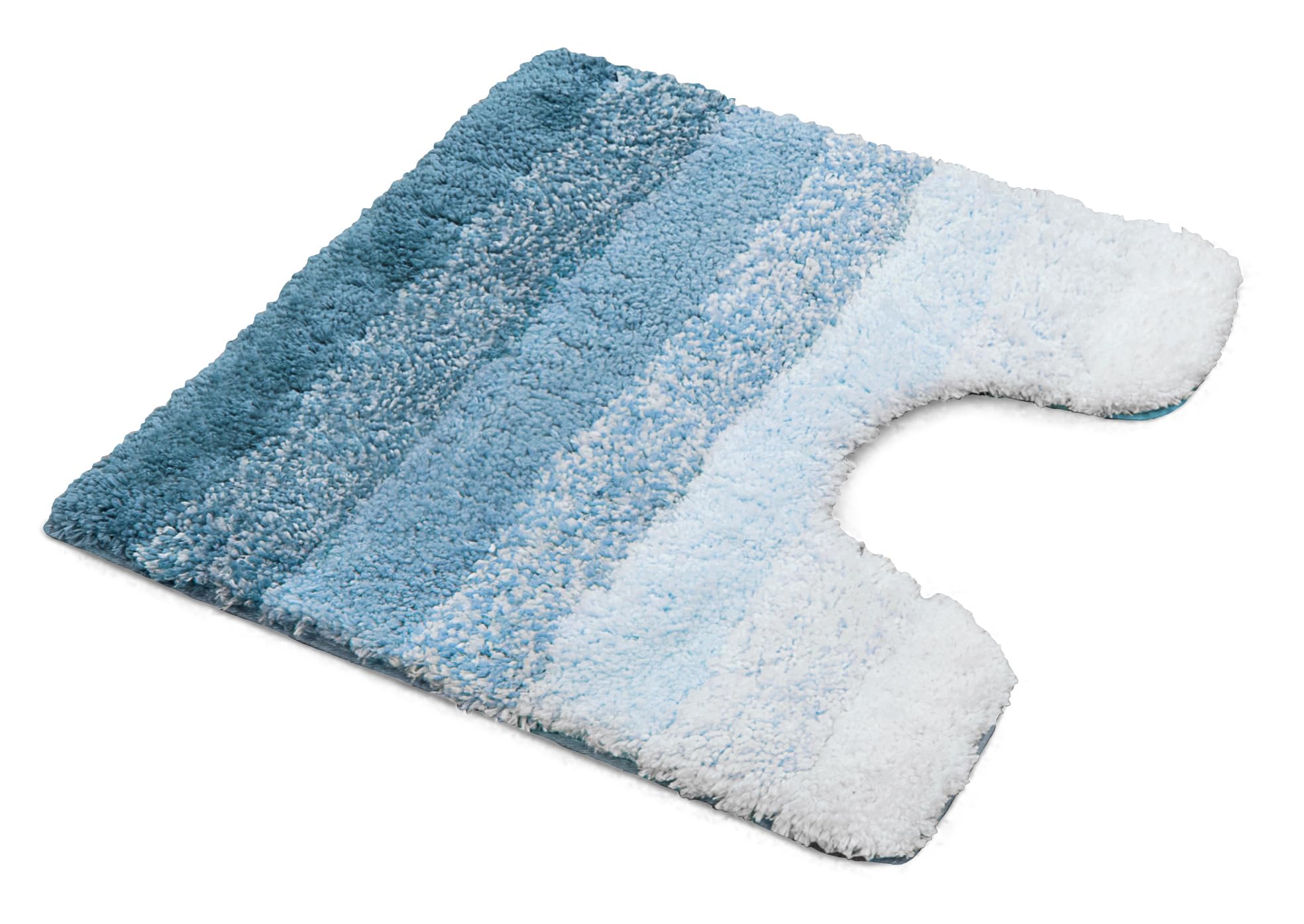 Velosso High-Density Soft Microfibre Striped Non-Slip Pedestal Mat 50 X 50 cms Bathroom Rug, Quick Dry Super Absorbent Shower Mat (Blue)